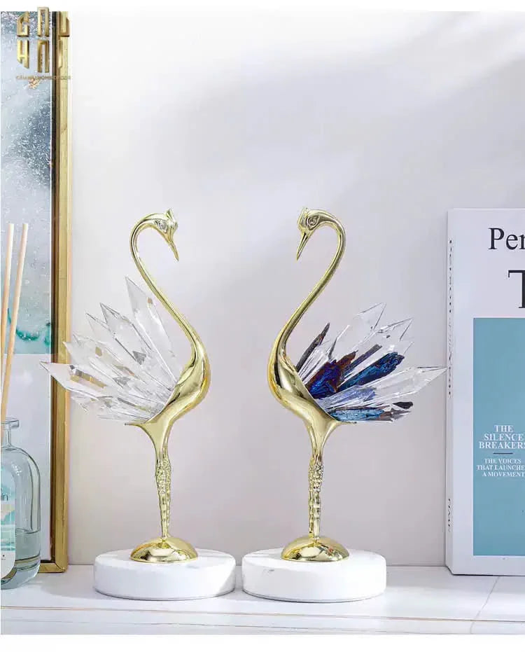 HOME COUTURE - SET 2 TƯỢNG ĐÀ ĐIỂU PHA LÊ - LES CRISTAUX OSTRICH