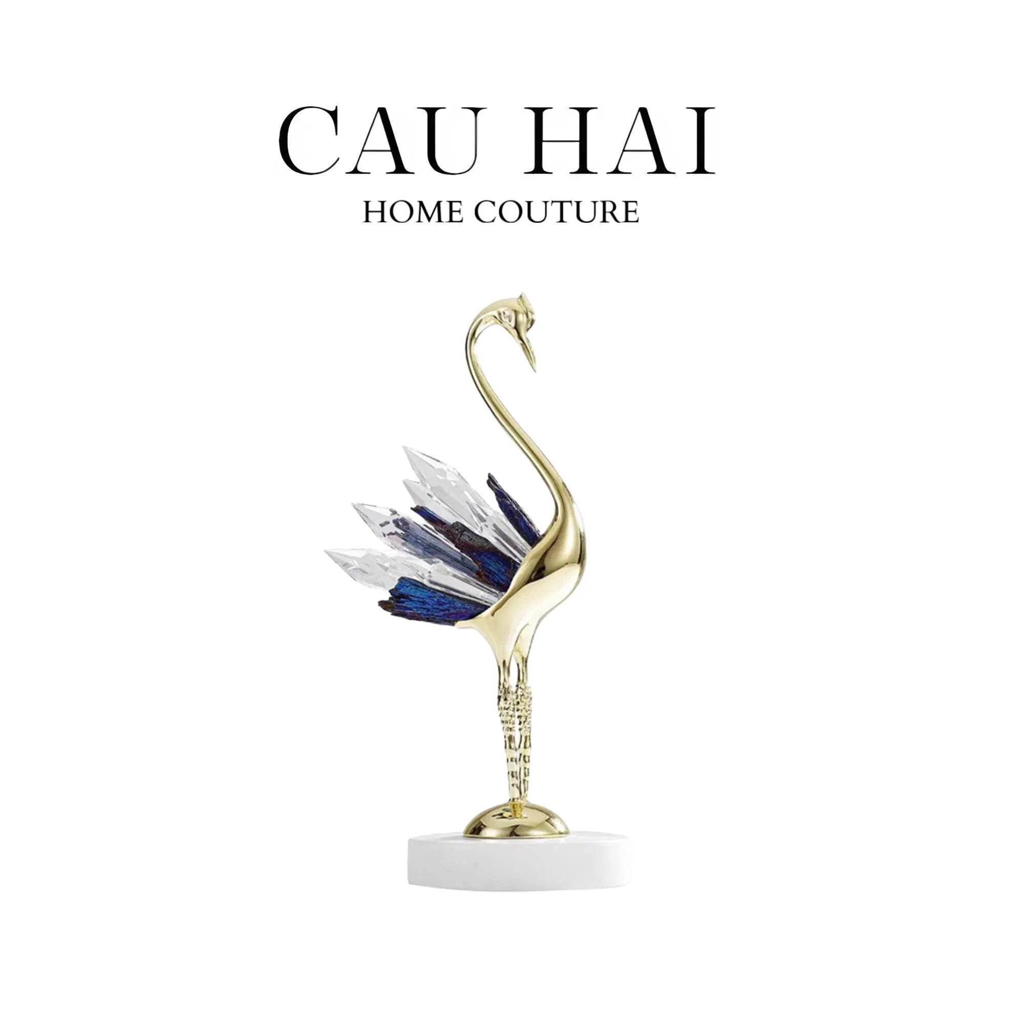 HOME COUTURE - SET 2 TƯỢNG ĐÀ ĐIỂU PHA LÊ - LES CRISTAUX OSTRICH