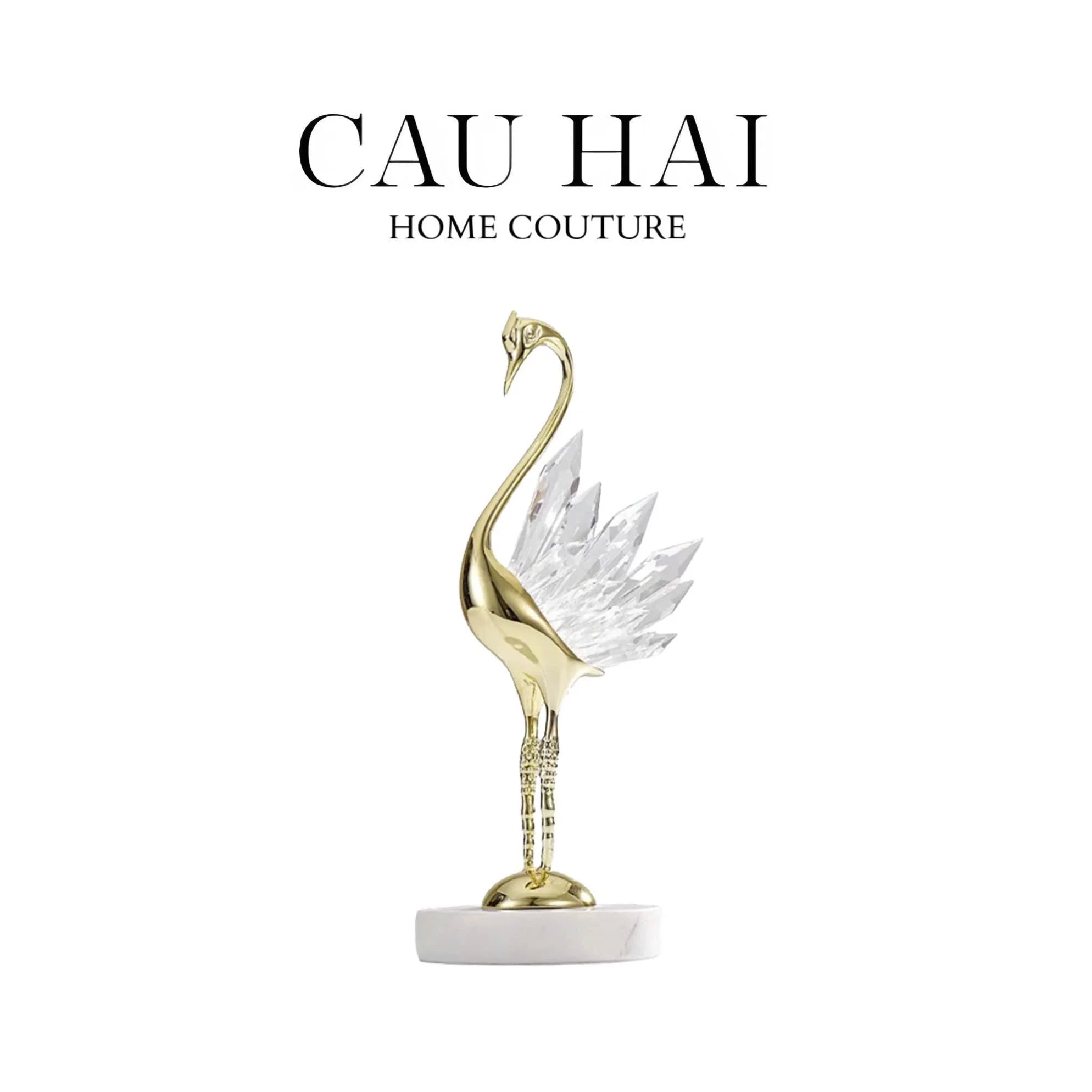 HOME COUTURE - SET 2 TƯỢNG ĐÀ ĐIỂU PHA LÊ - LES CRISTAUX OSTRICH