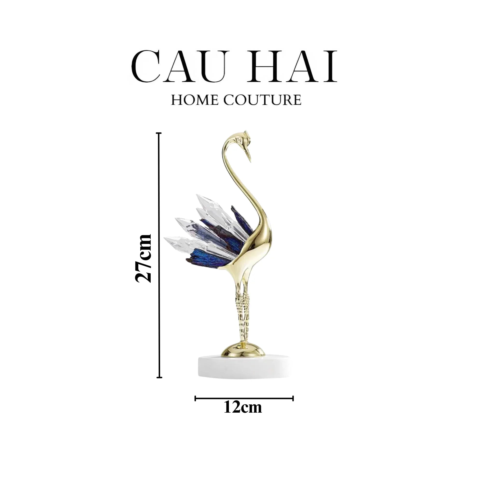 HOME COUTURE - SET 2 TƯỢNG ĐÀ ĐIỂU PHA LÊ - LES CRISTAUX OSTRICH