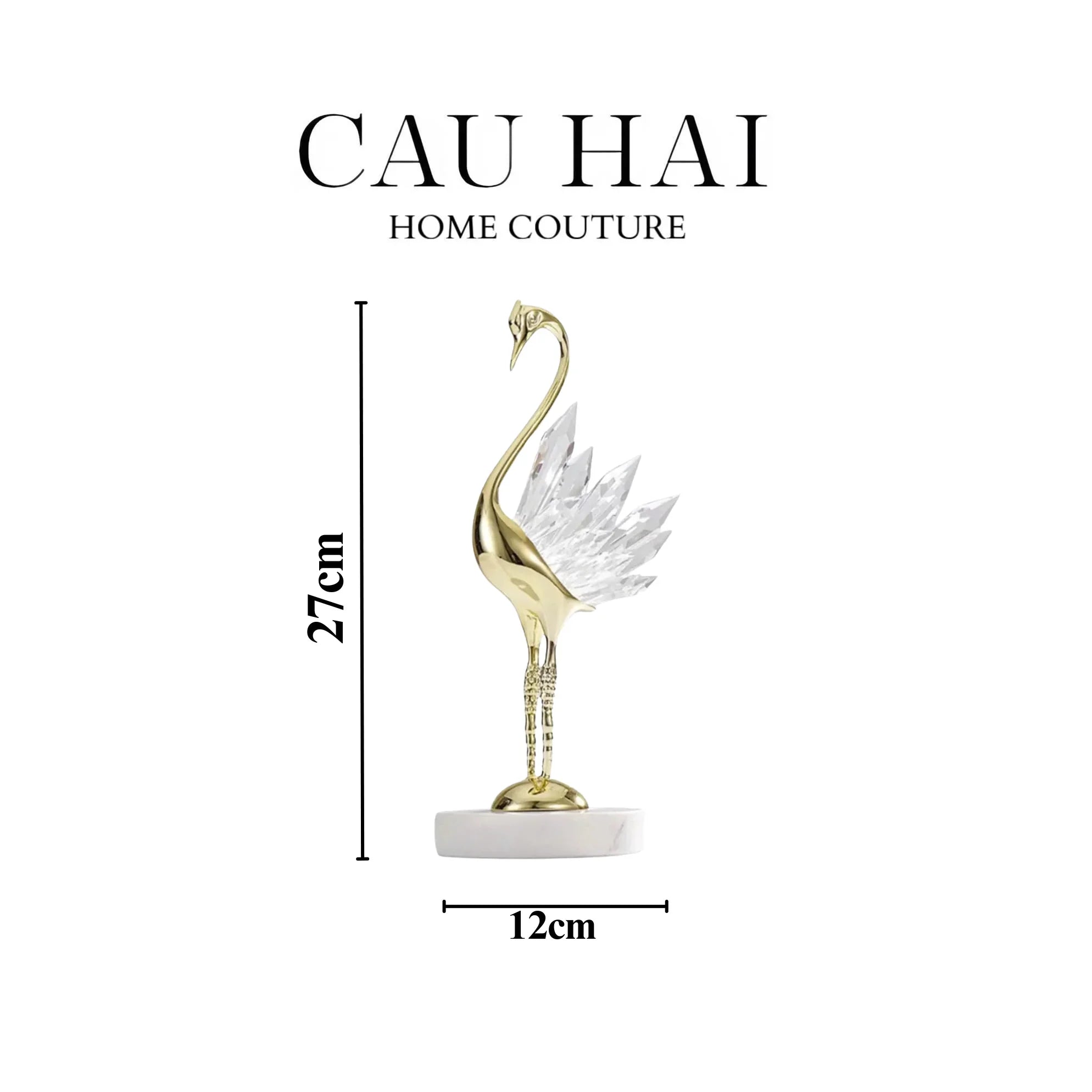 HOME COUTURE - SET 2 TƯỢNG ĐÀ ĐIỂU PHA LÊ - LES CRISTAUX OSTRICH