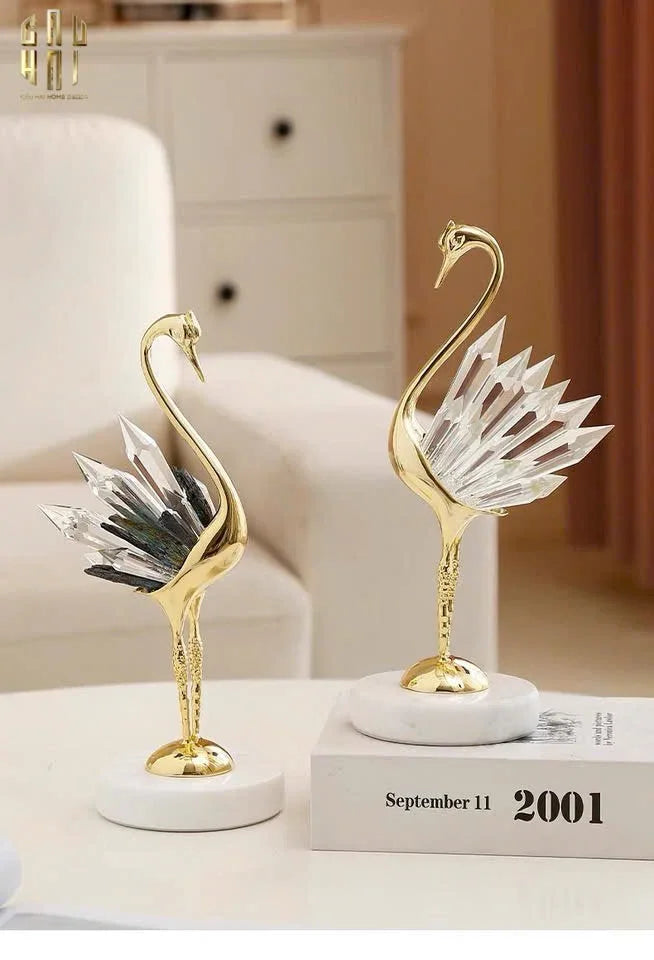 HOME COUTURE - SET 2 TƯỢNG ĐÀ ĐIỂU PHA LÊ - LES CRISTAUX OSTRICH
