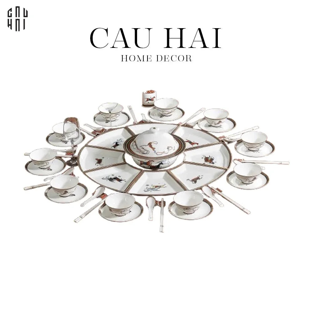 HOME COUTURE - SET CHÉN DĨA "CHEVAL D'HÉRITAGE" 60PCS SS25