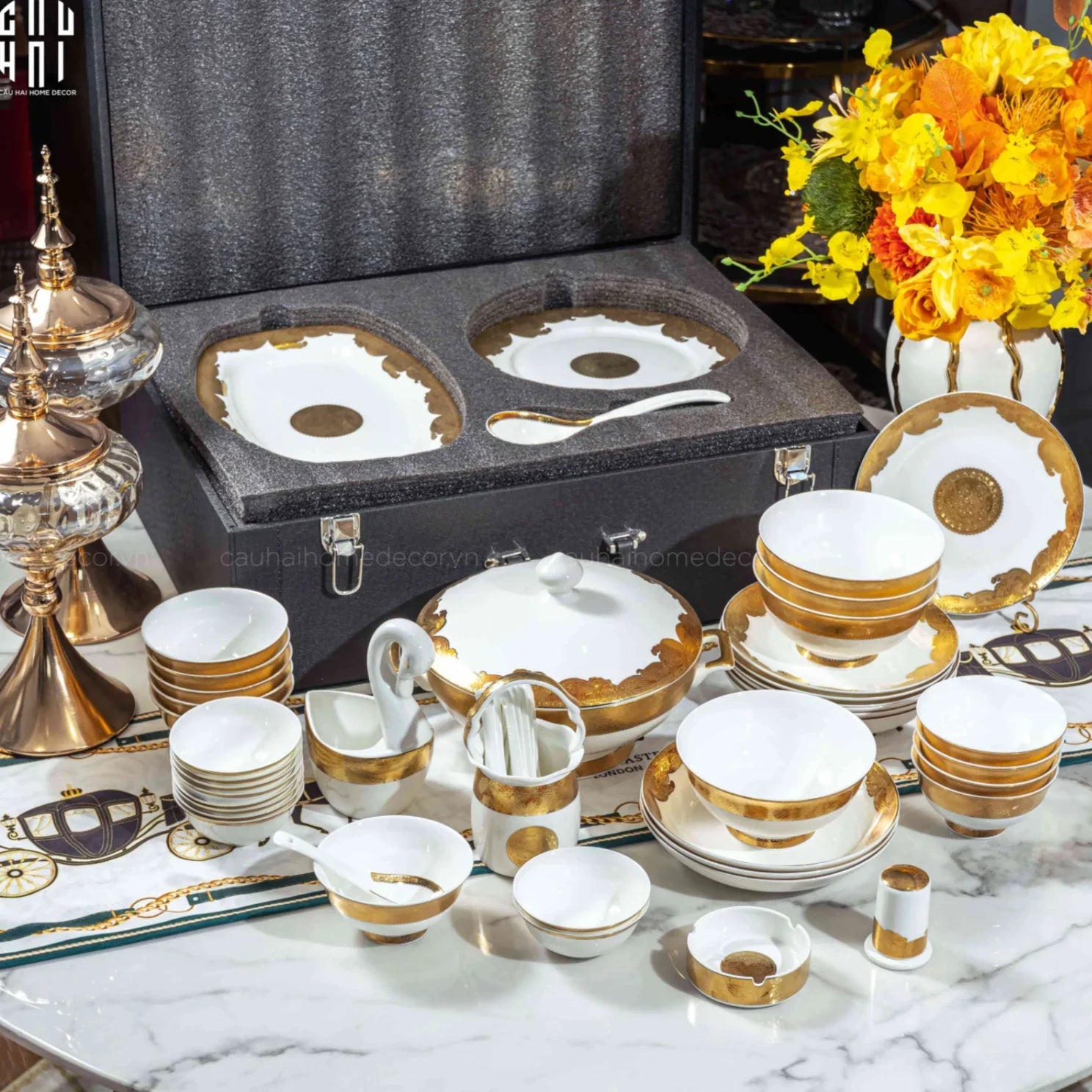 HOME COUTURE - SET CHÉN DĨA DYNASTY LUXURY 62PCS-CẬU HAI HOME DECOR