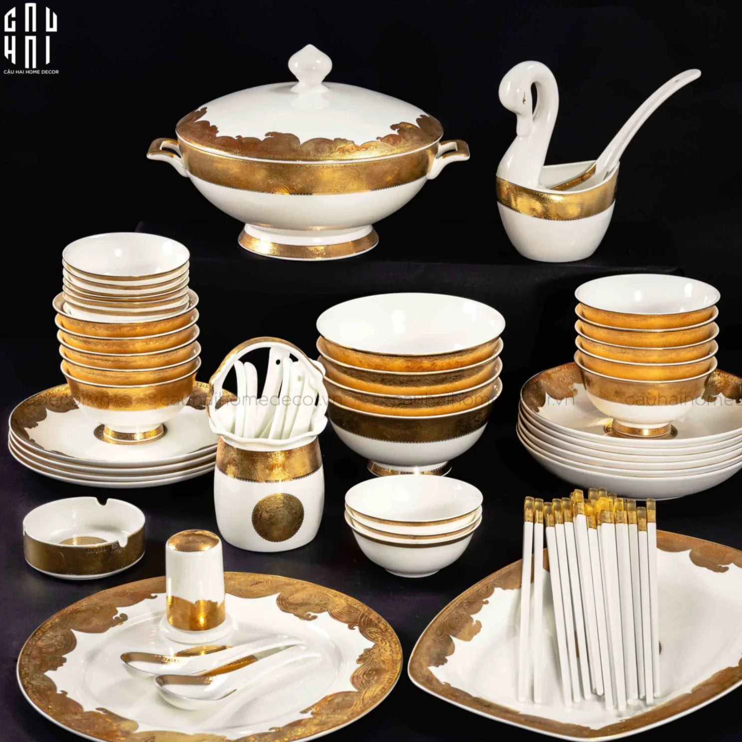 HOME COUTURE - SET CHÉN DĨA DYNASTY LUXURY 62PCS-CẬU HAI HOME DECOR