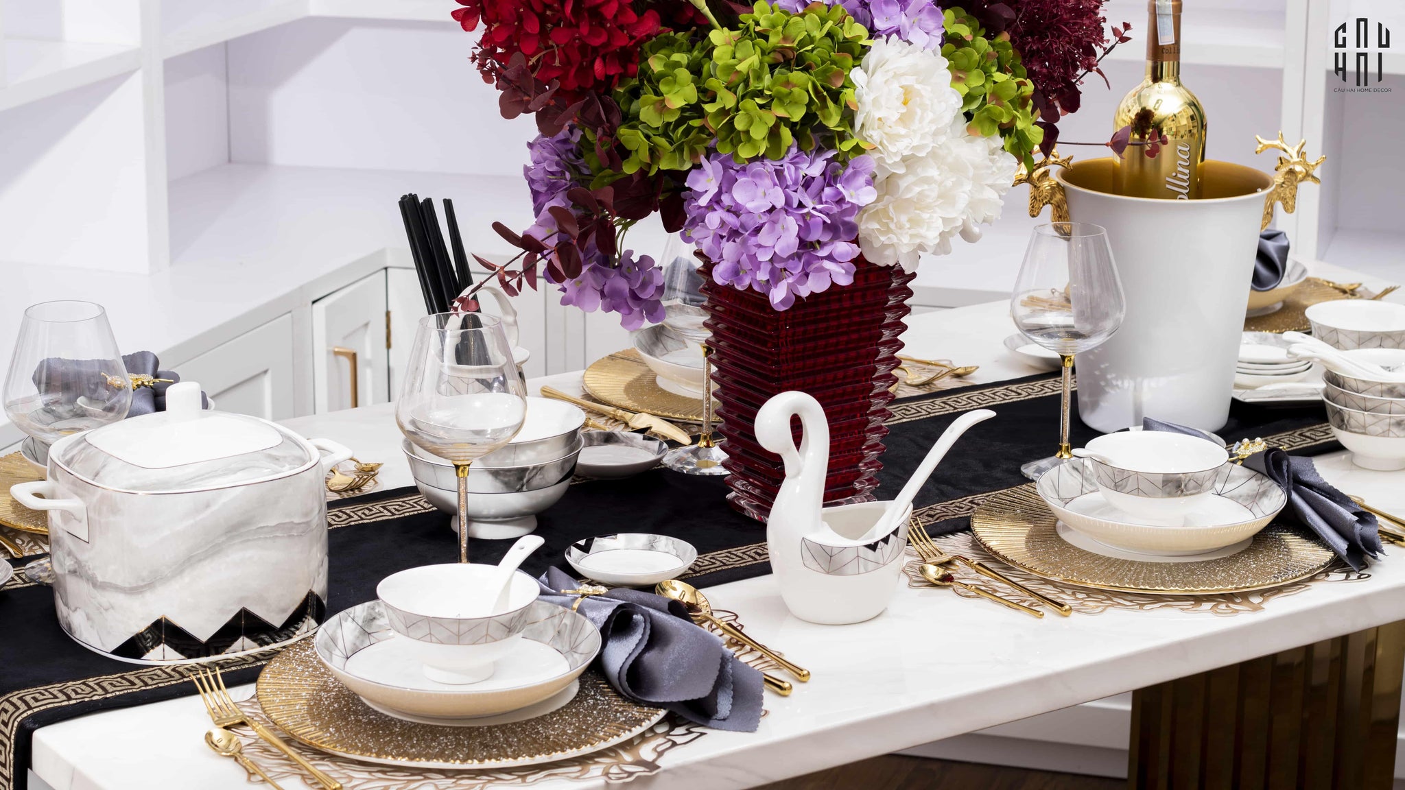 HOME COUTURE - SET CHÉN DĨA KINGSTON 60PCS SS25-CẬU HAI HOME DECOR