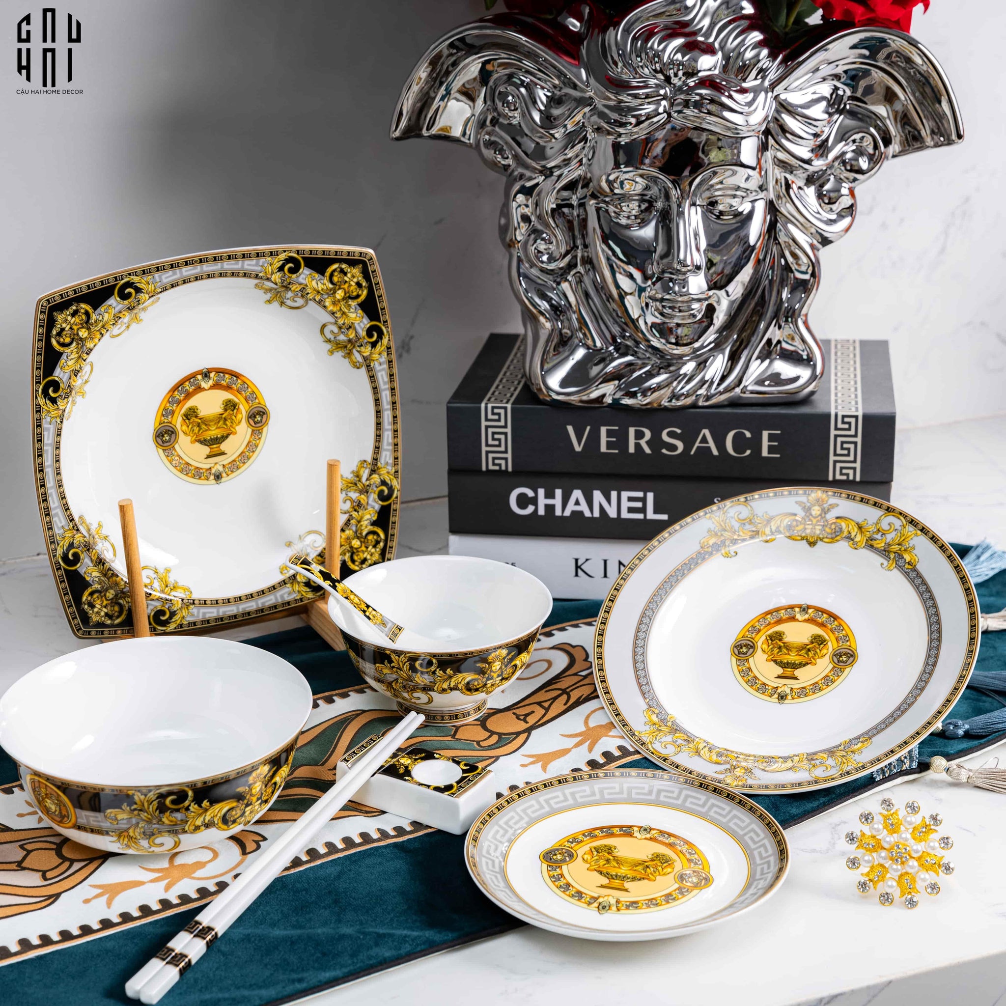 HOME COUTURE - SET CHÉN DĨA PALAIS DE MÉDUSE 8PCS SS25-CẬU HAI HOME DECOR