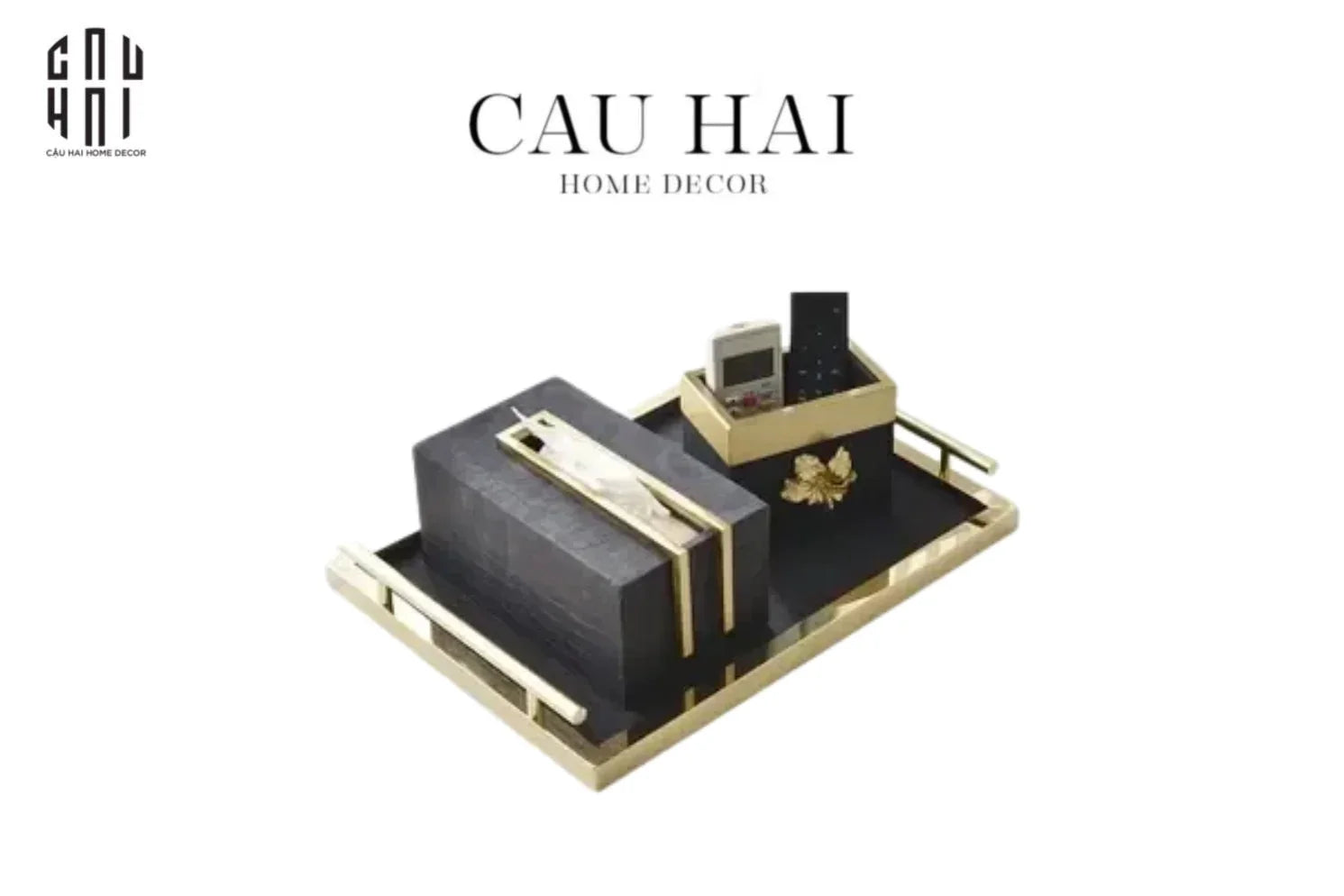 HOME COUTURE - SET KHAY HỘP GIẤY BIRKIN PREMIUM + LEATHER TRAY 3PCS SS25