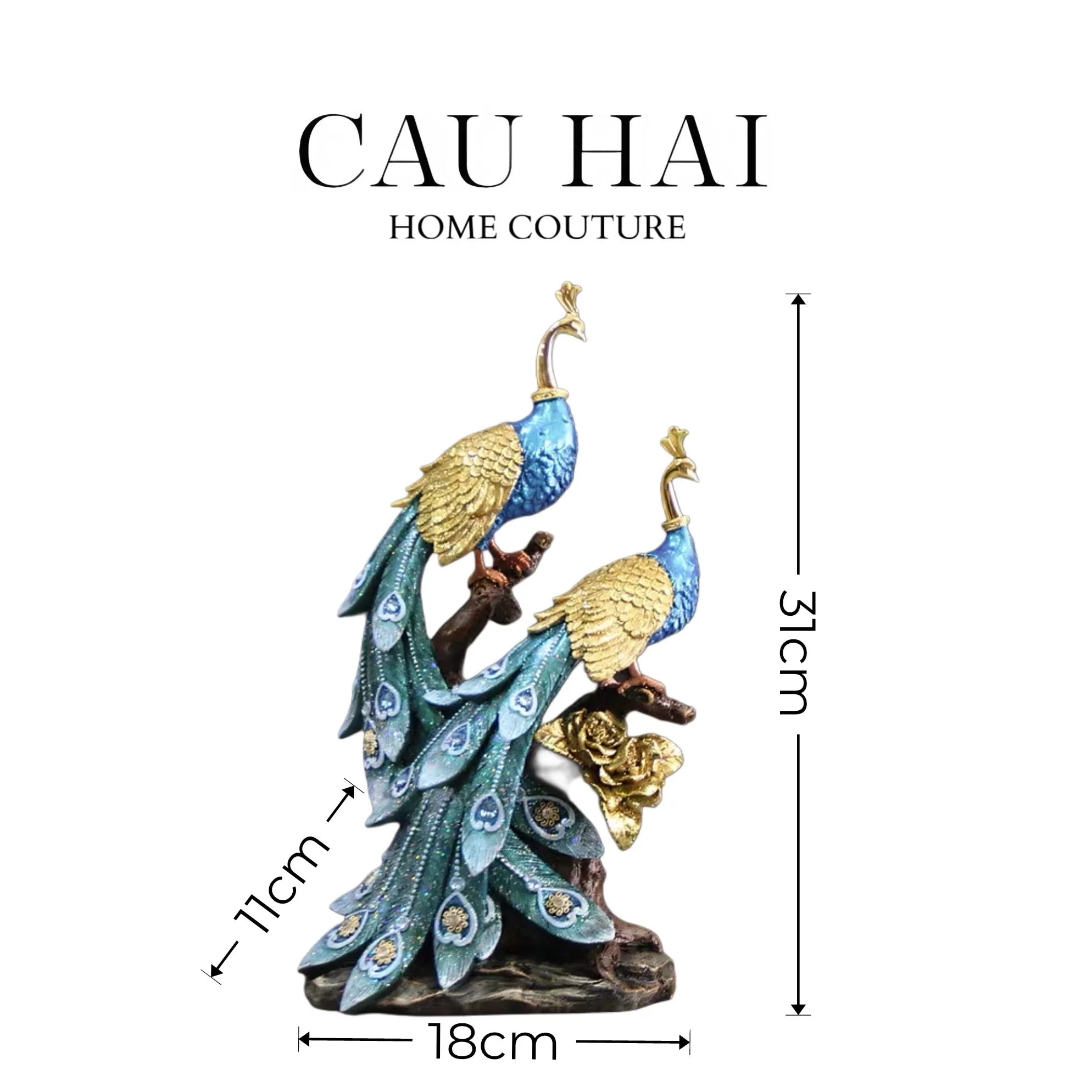 HOME COUTURE - TƯỢNG ĐÔI KHỔNG TƯỚC ROYAL PLUMAGE - BLEU NUIT