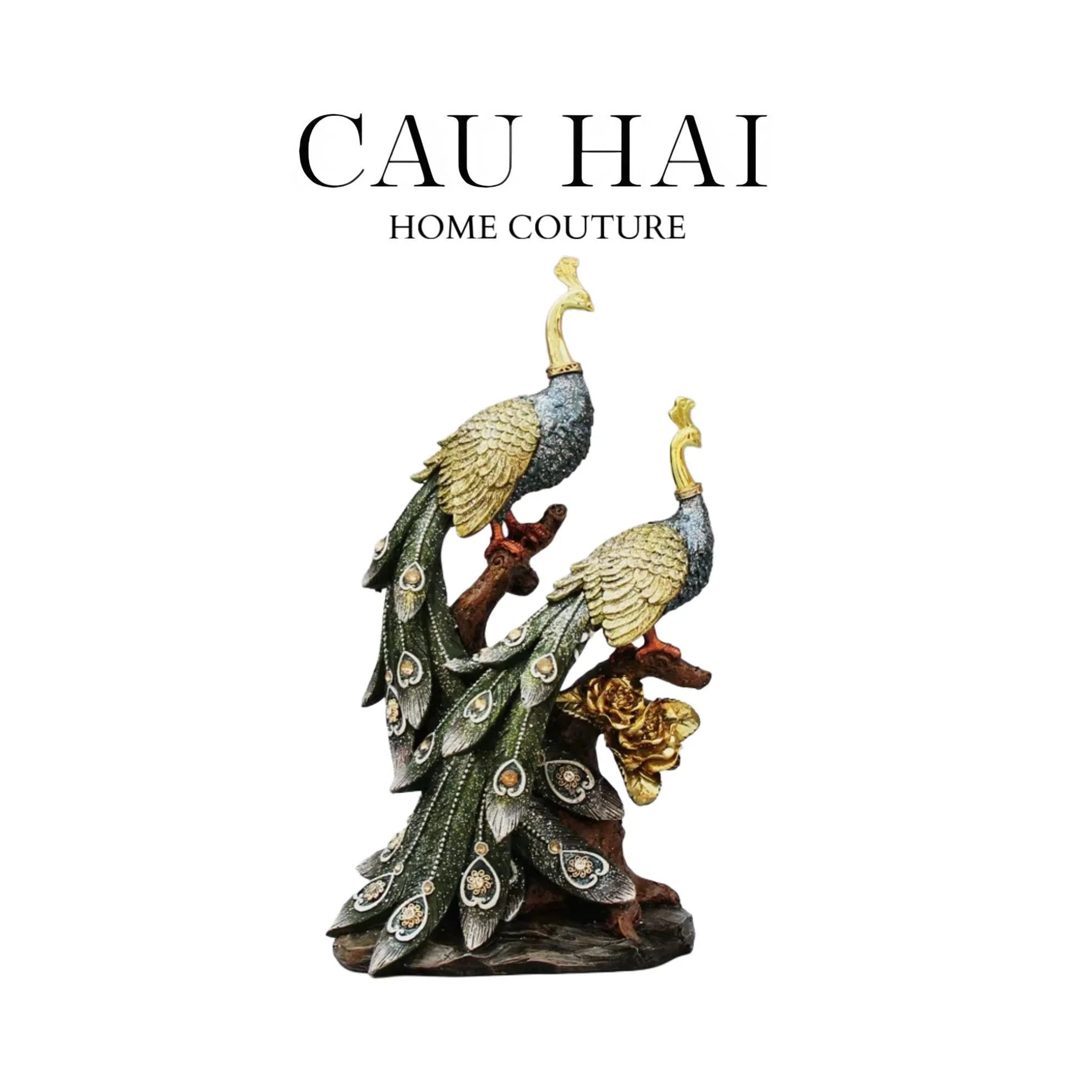 HOME COUTURE - TƯỢNG ĐÔI KHỔNG TƯỚC ROYAL PLUMAGE - OLIVE VERT