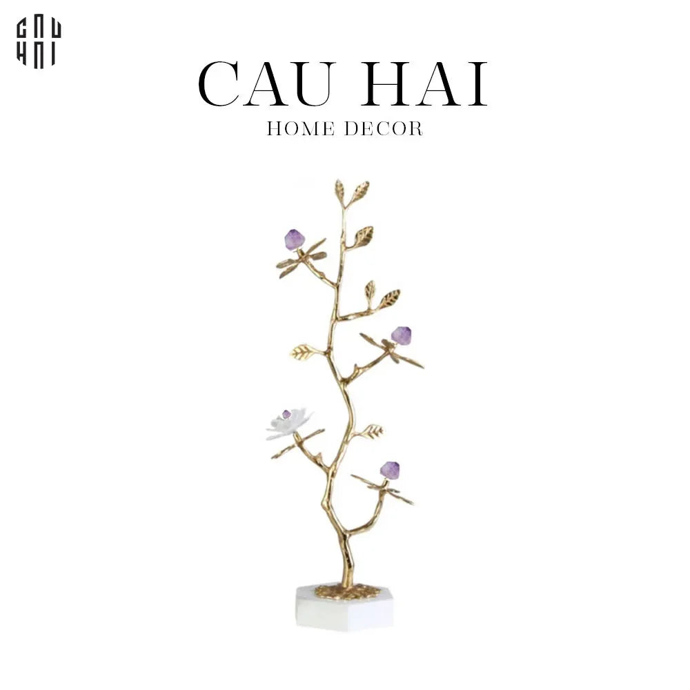 HOME COUTURE - TƯỢNG ĐỒNG ĐÁ QUÝ GOLDEN HESPERIDES TREE
