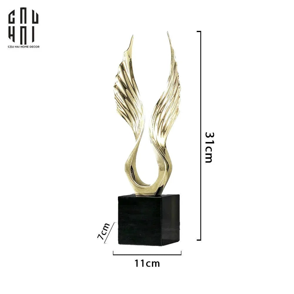 HOME COUTURE - TƯỢNG ĐỒNG FLAMING WINGS - BẢN PHA LÊ ĐEN ĐẶC BIỆT FW25-CẬU HAI HOME DECOR