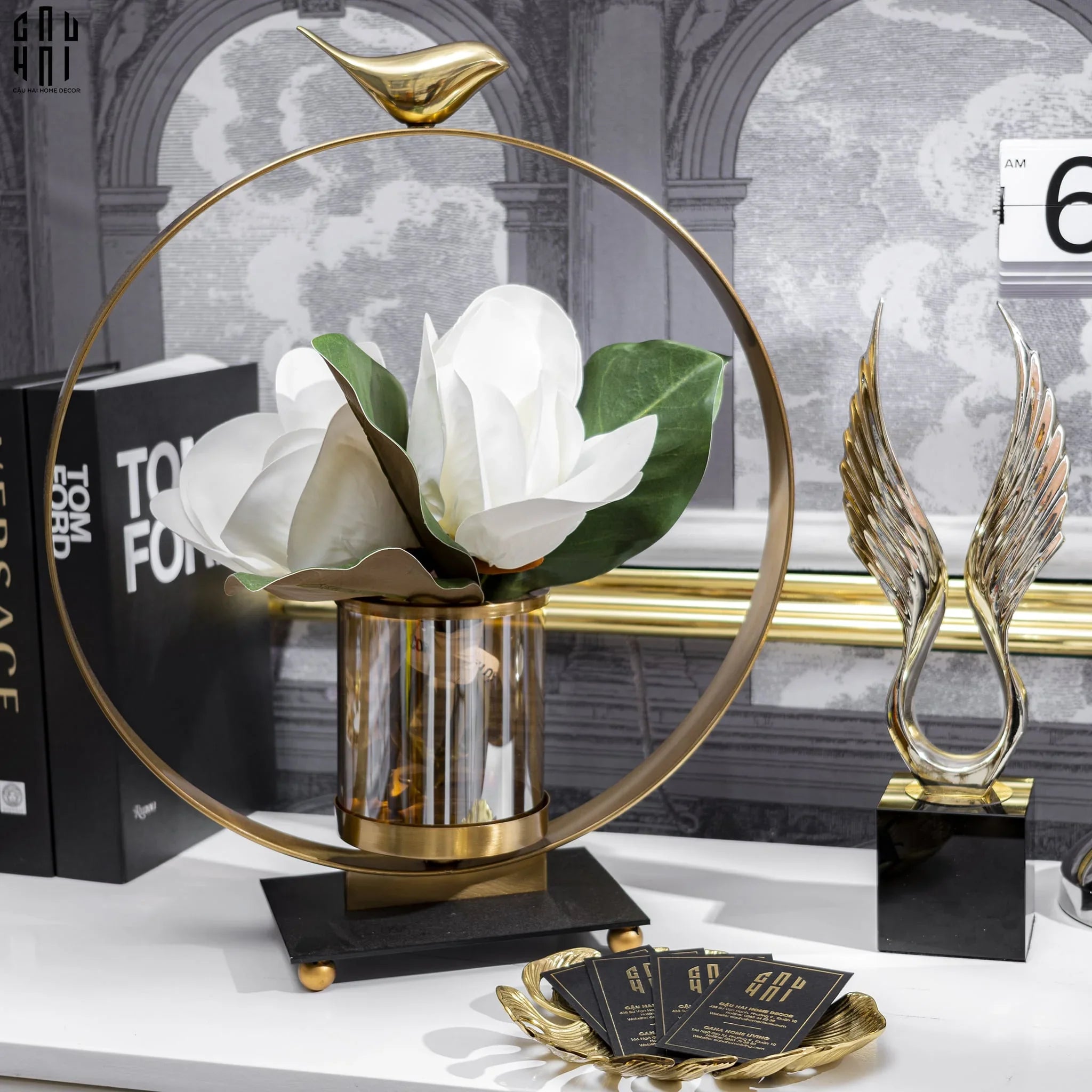 HOME COUTURE - TƯỢNG ĐỒNG FLAMING WINGS - BẢN PHA LÊ ĐEN ĐẶC BIỆT FW25-CẬU HAI HOME DECOR