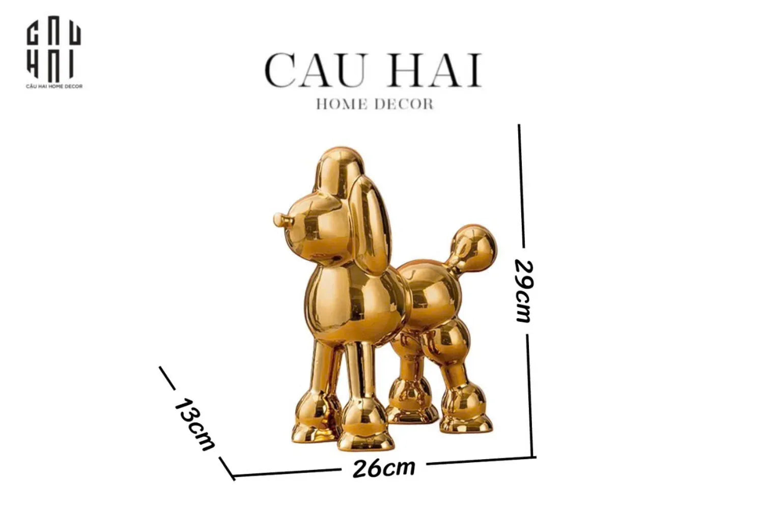 HOME COUTURE - TƯỢNG GILDED ROYAL POODLE