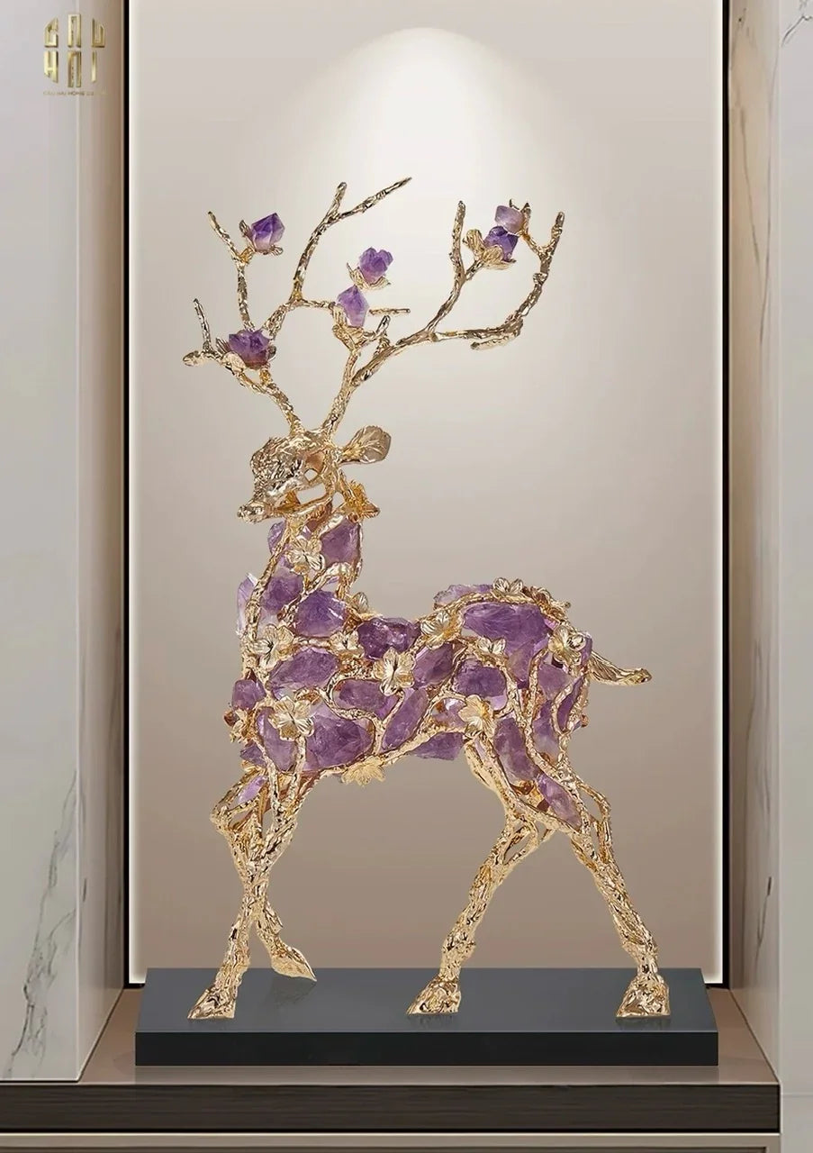 HOME COUTURE - TƯỢNG HƯƠU ĐÁ QUÝ SENTINEL PRIME JEWELRY ELK - H44-CẬU HAI HOME DECOR