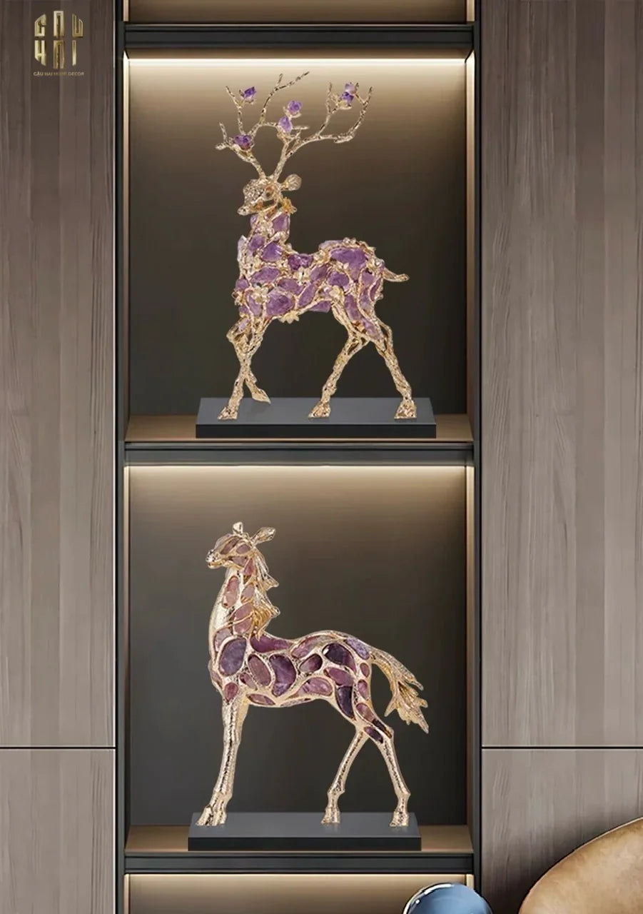 HOME COUTURE - TƯỢNG HƯƠU ĐÁ QUÝ SENTINEL PRIME JEWELRY ELK - H44