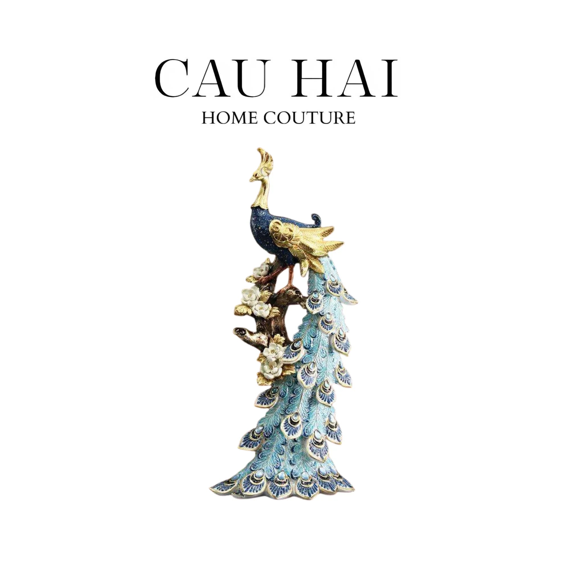HOME COUTURE - TƯỢNG KHỔNG TƯỚC "LE PAON ROYAL - BLEU CIEL" H45