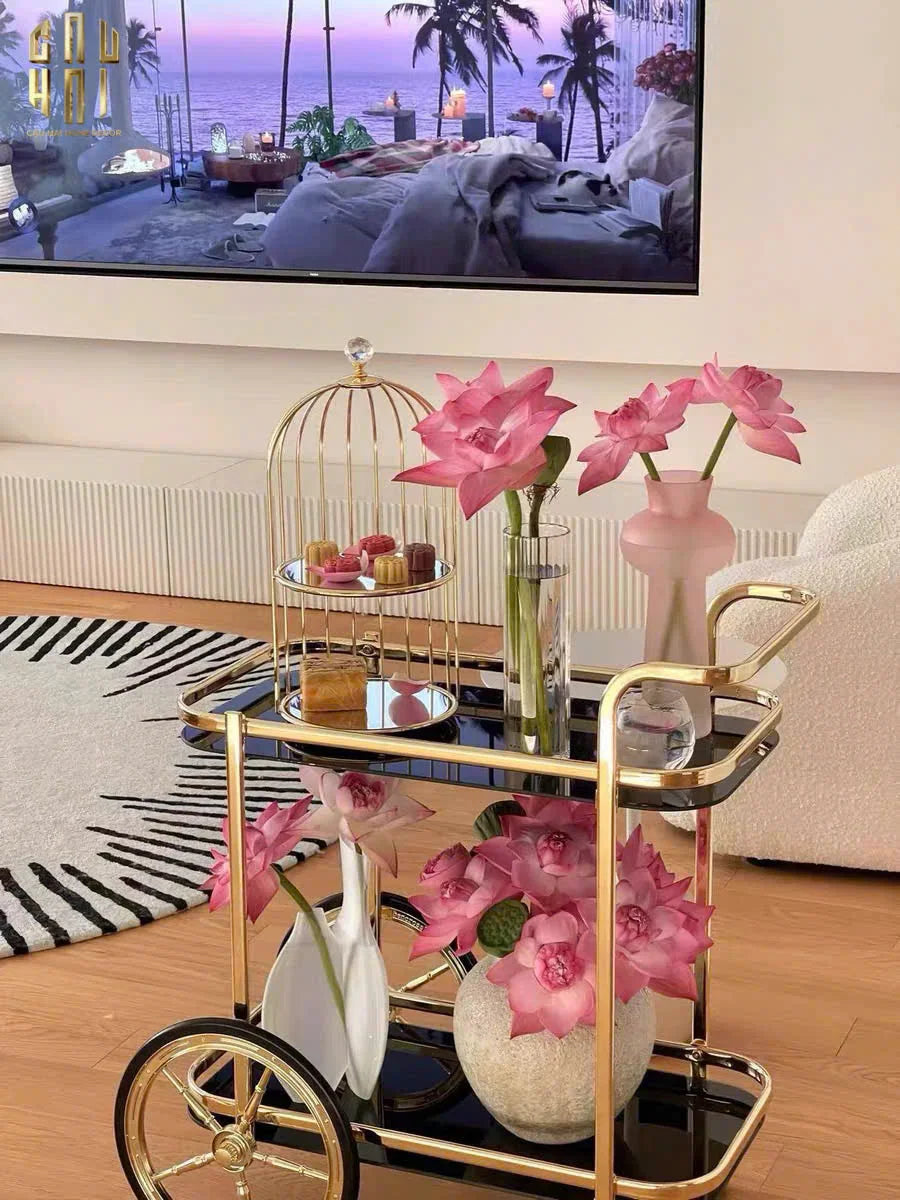 HOME COUTURE - XE ĐẨY QUẦY BAR HEMINGWAY TROLLEY - BLACK MIRROR
