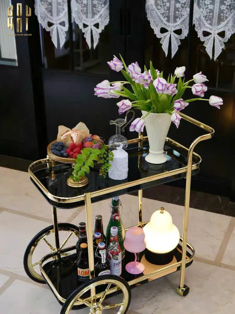 HOME COUTURE - XE ĐẨY QUẦY BAR HEMINGWAY TROLLEY - BLACK MIRROR