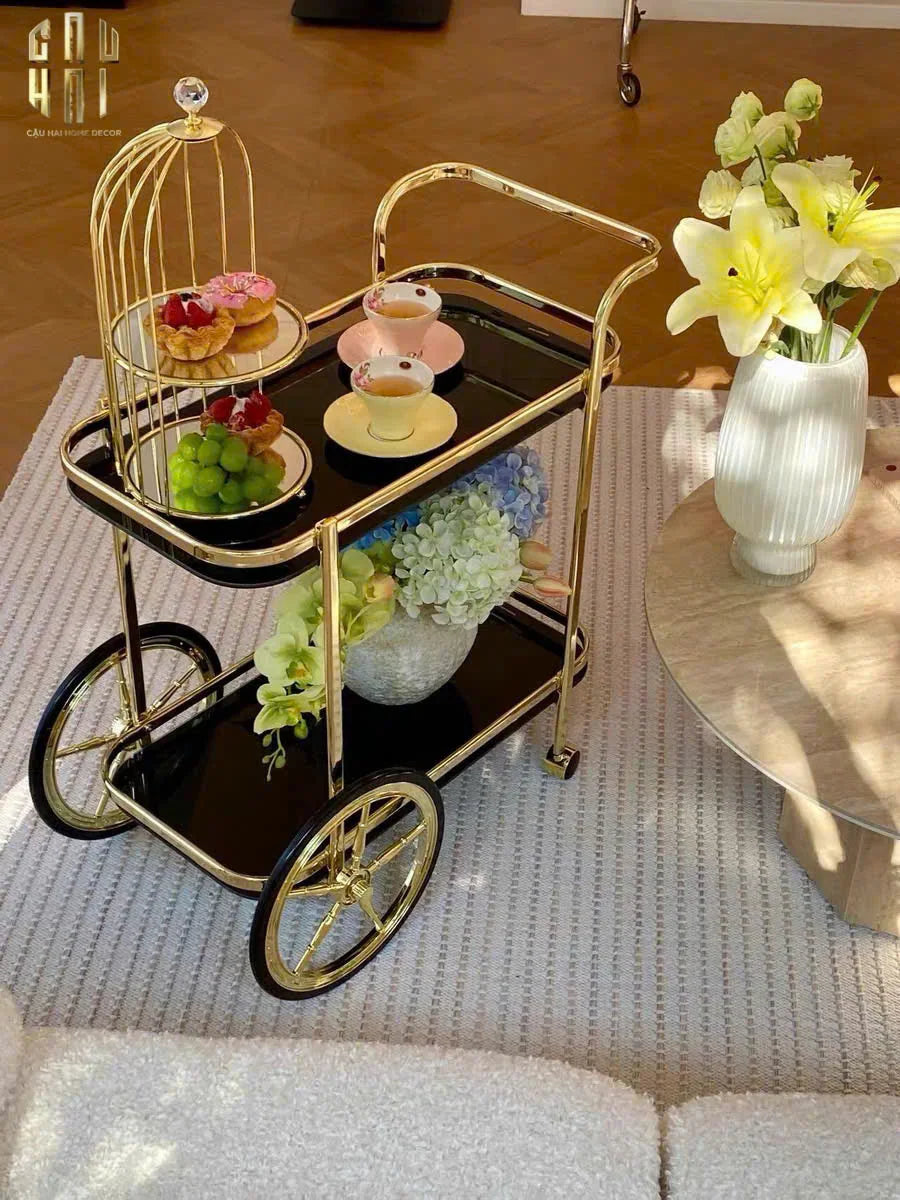 HOME COUTURE - XE ĐẨY QUẦY BAR HEMINGWAY TROLLEY - BLACK MIRROR