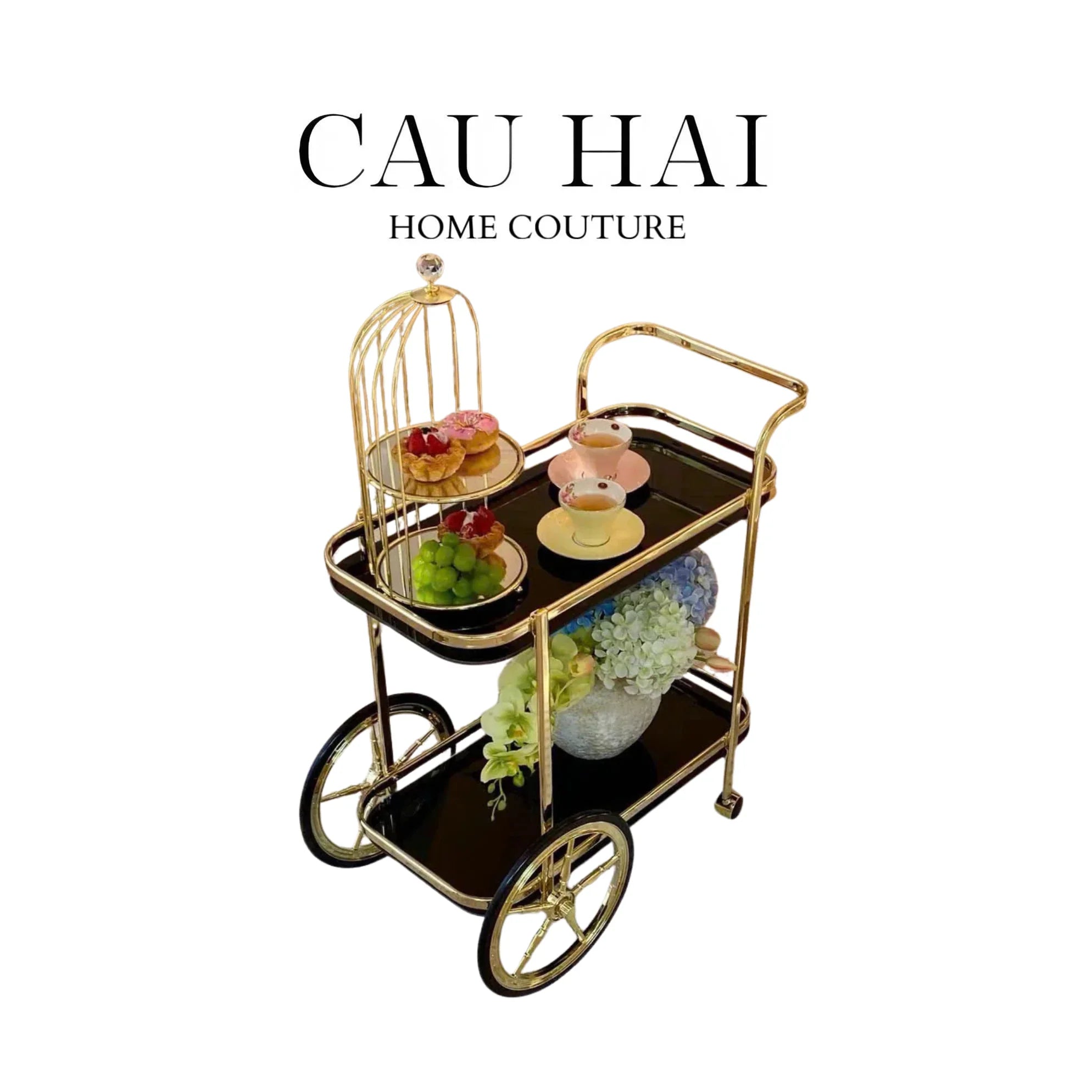 HOME COUTURE - XE ĐẨY QUẦY BAR HEMINGWAY TROLLEY - BLACK MIRROR