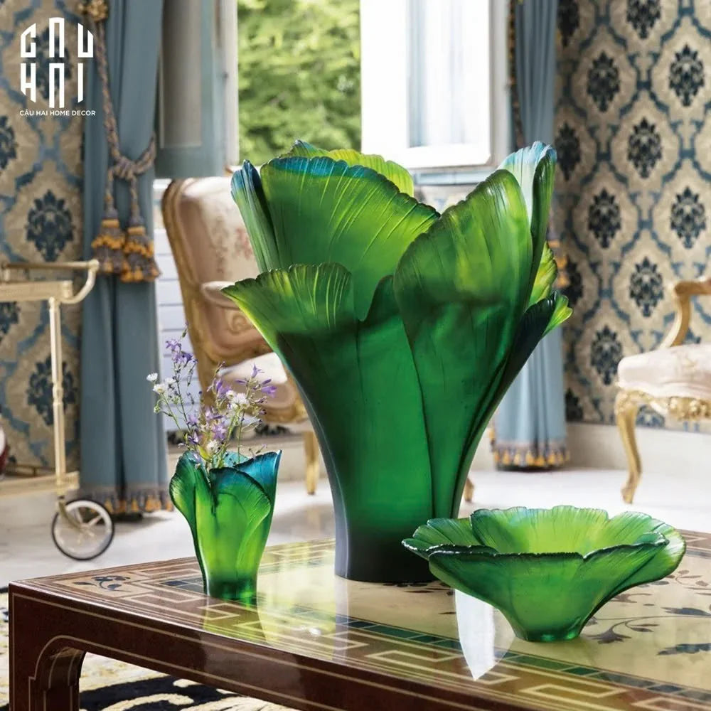 HOME COUTURE. - BÌNH HOA PHA LÊ GREEN MOSES 35CM