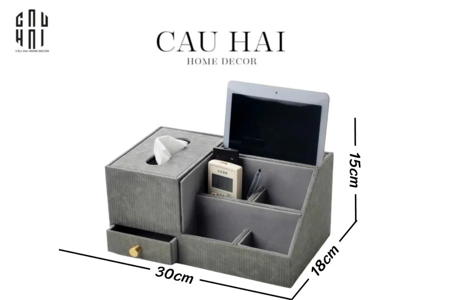 HỘP GIẤY NHUNG ĐA NĂNG GRIS PERLE AUTHENTIQUE SS25-CẬU HAI HOME DECOR