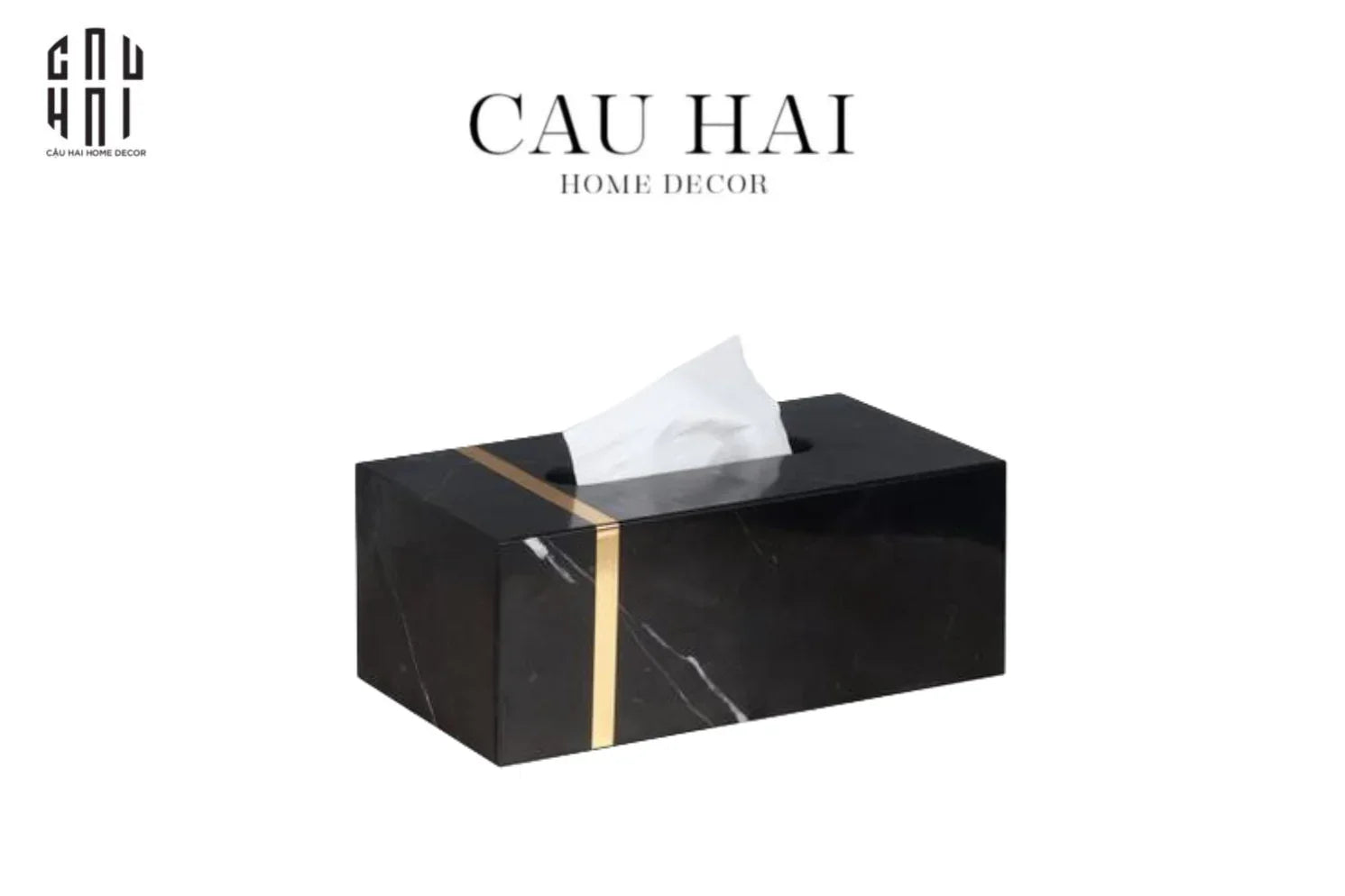 HỘP KHĂN GIẤY ARTHUR PRIME - ĐÁ MARBLE ĐEN – RECTANGLE