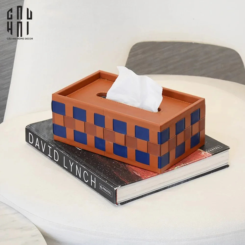 HỘP KHĂN GIẤY DA AUBURN MONO LEATHER TISSUE BOX-CẬU HAI HOME DECOR