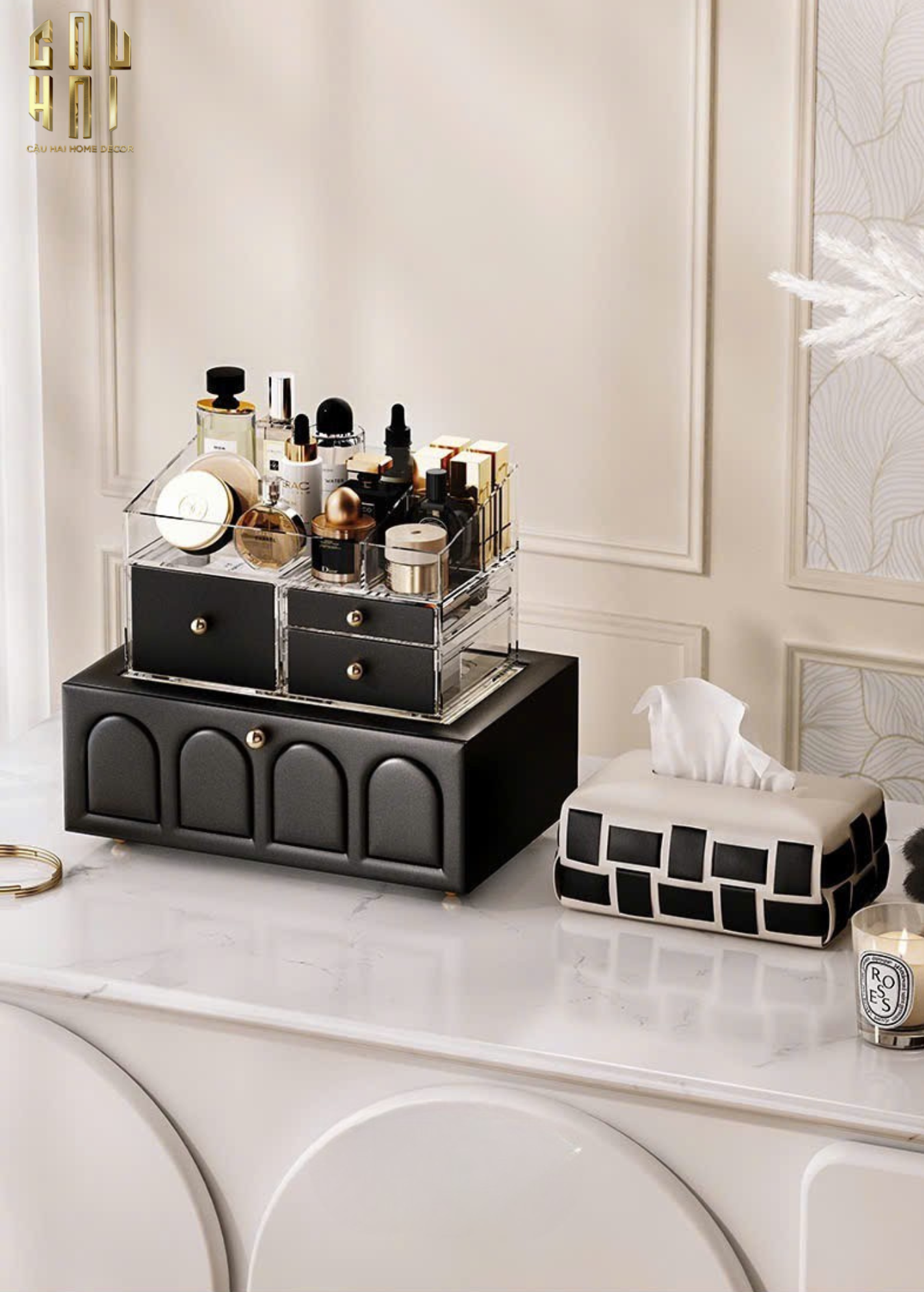 HỘP TRANG SỨC DA 2 IN 1 DUO ELEGANCE - LEATHER JEWELRY BOX