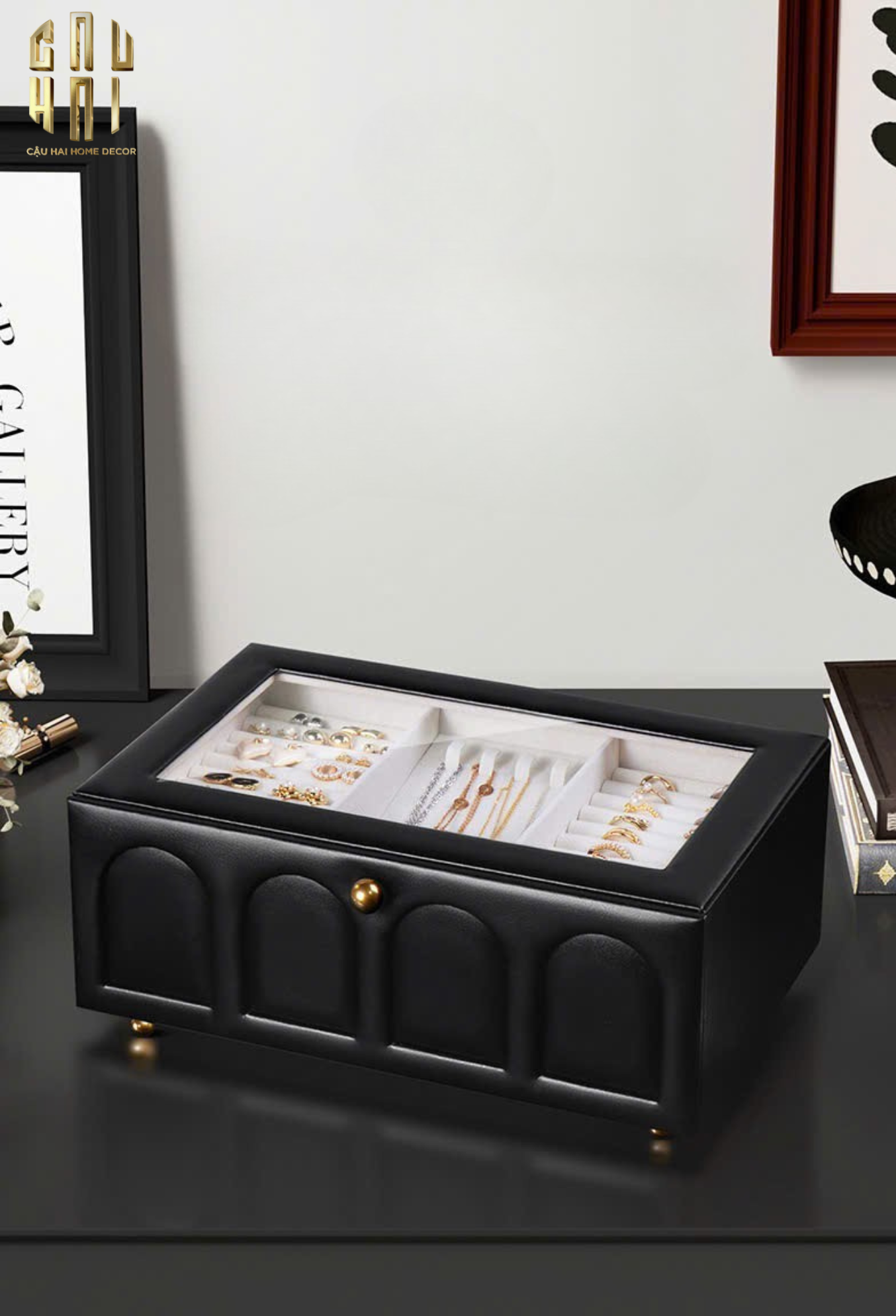 HỘP TRANG SỨC DA 2 IN 1 DUO ELEGANCE - LEATHER JEWELRY BOX