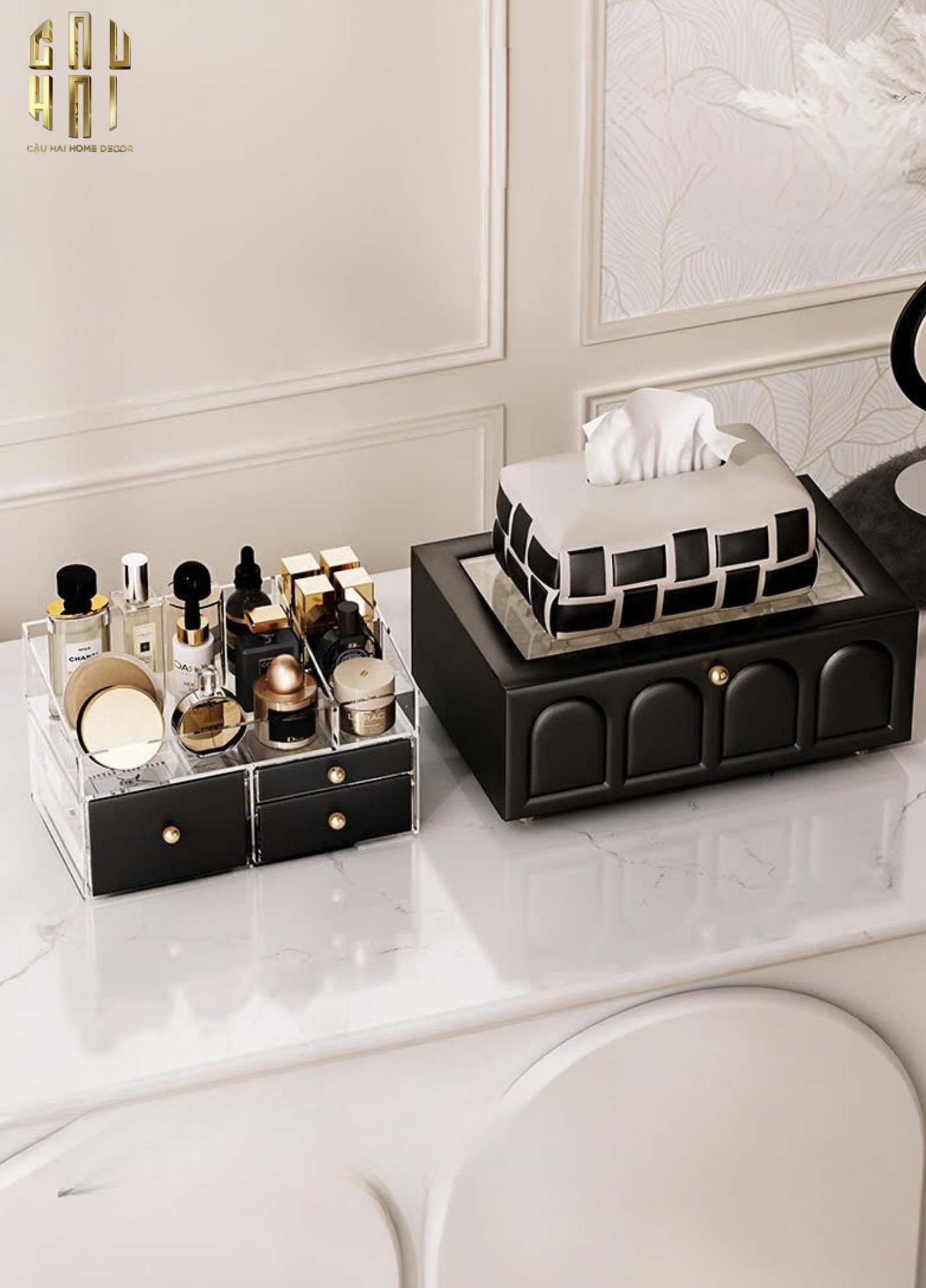 HỘP TRANG SỨC DA 2 IN 1 DUO ELEGANCE - LEATHER JEWELRY BOX