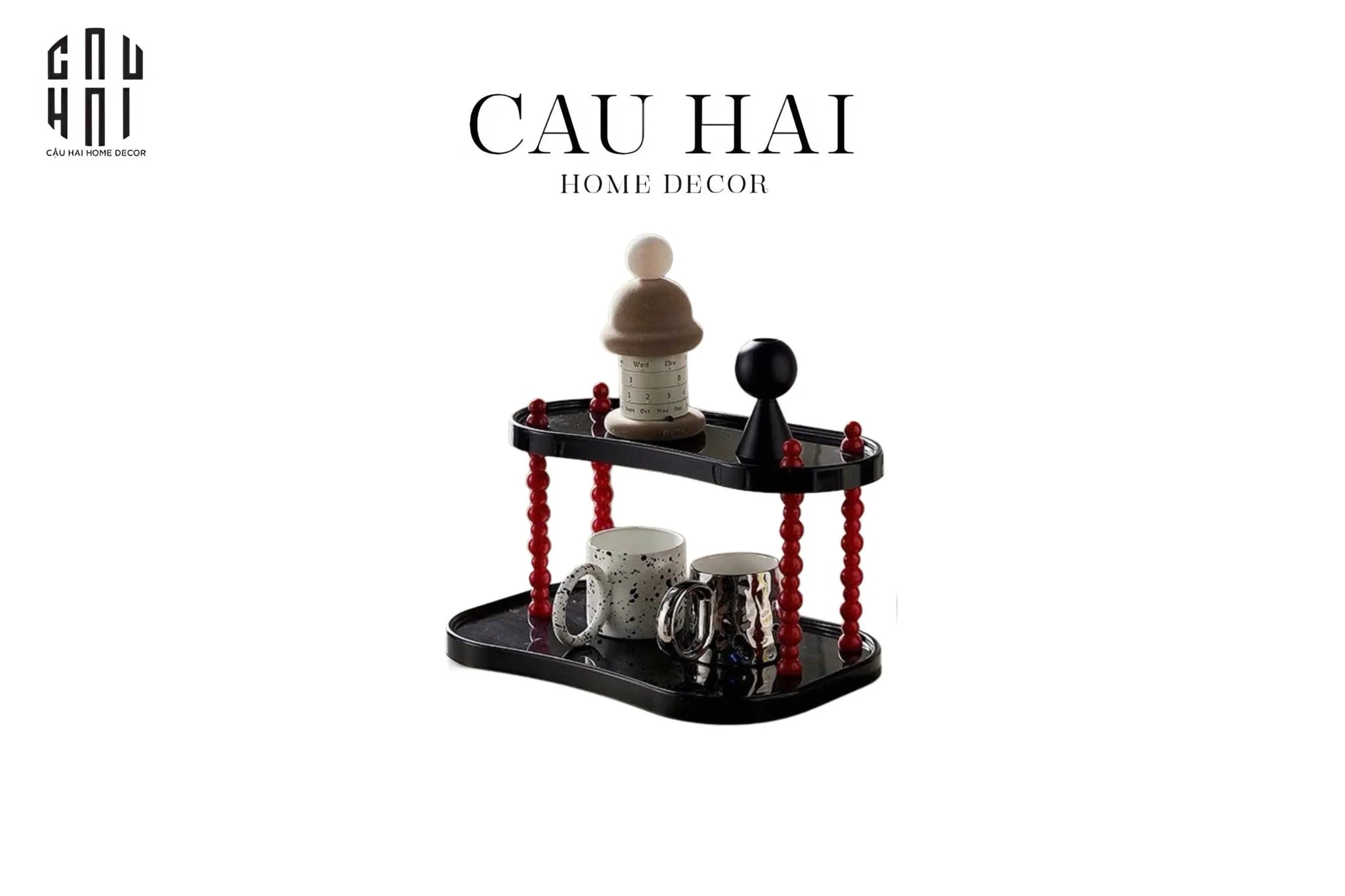 KỆ 2 TẦNG DARK CHOCO - RASBERRY DIY-CẬU HAI HOME DECOR