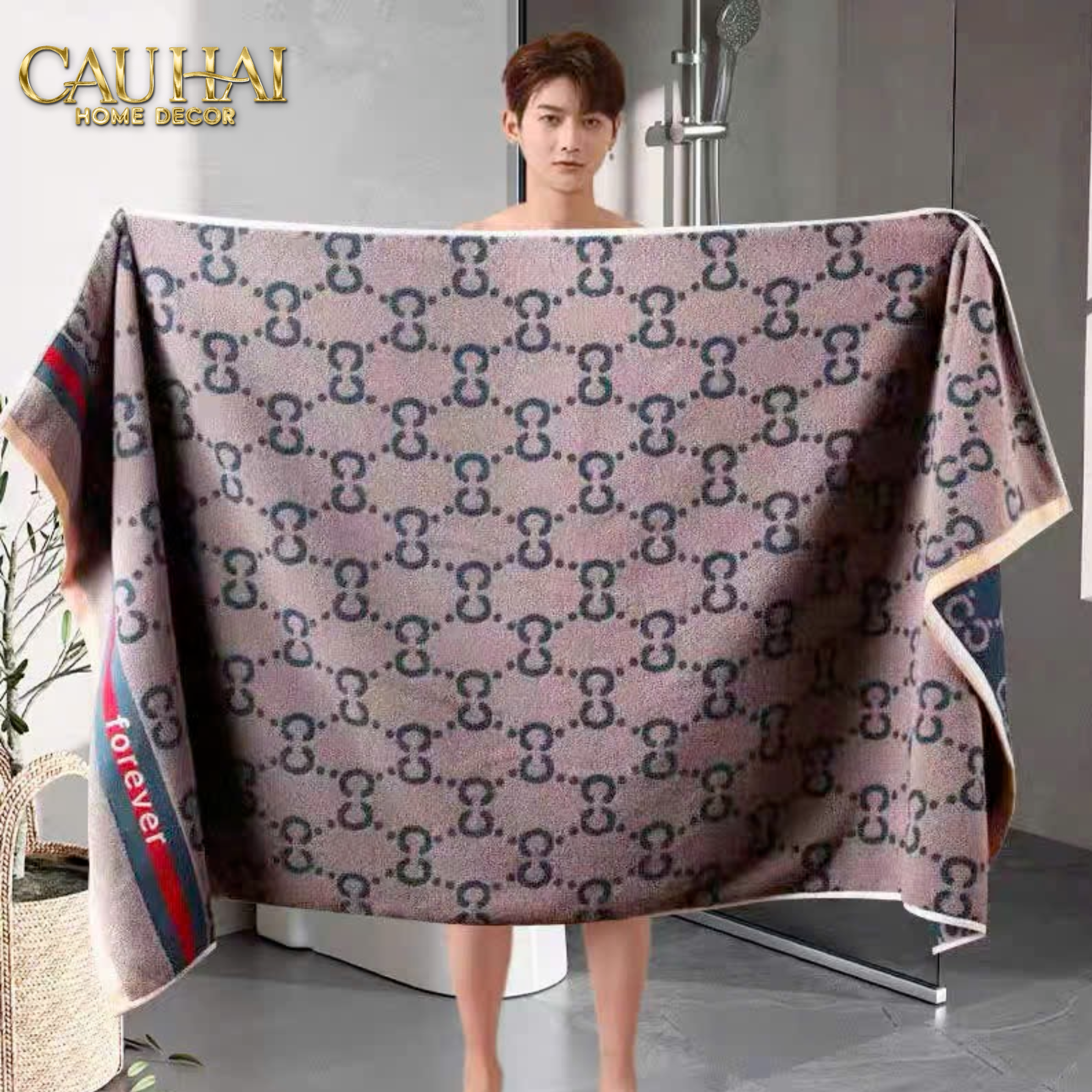 KHĂN TẮM 70x140 GALANTE - COBALT NAVY GG BATH TOWEL-CẬU HAI HOME DECOR