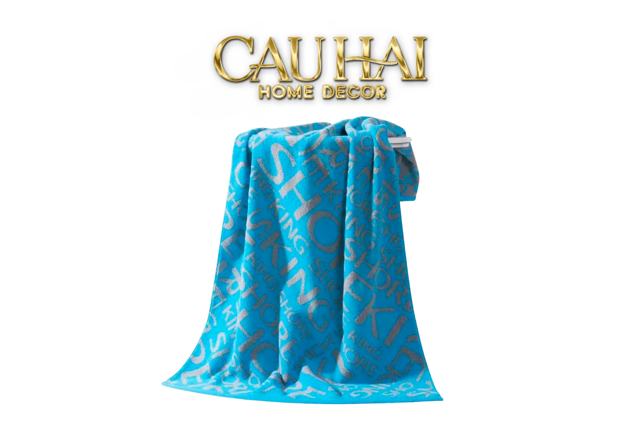 KHĂN TẮM 70X140 KING TYPO - SKY BLUE BATH TOWEL-1- Cậu Hai Home Decor