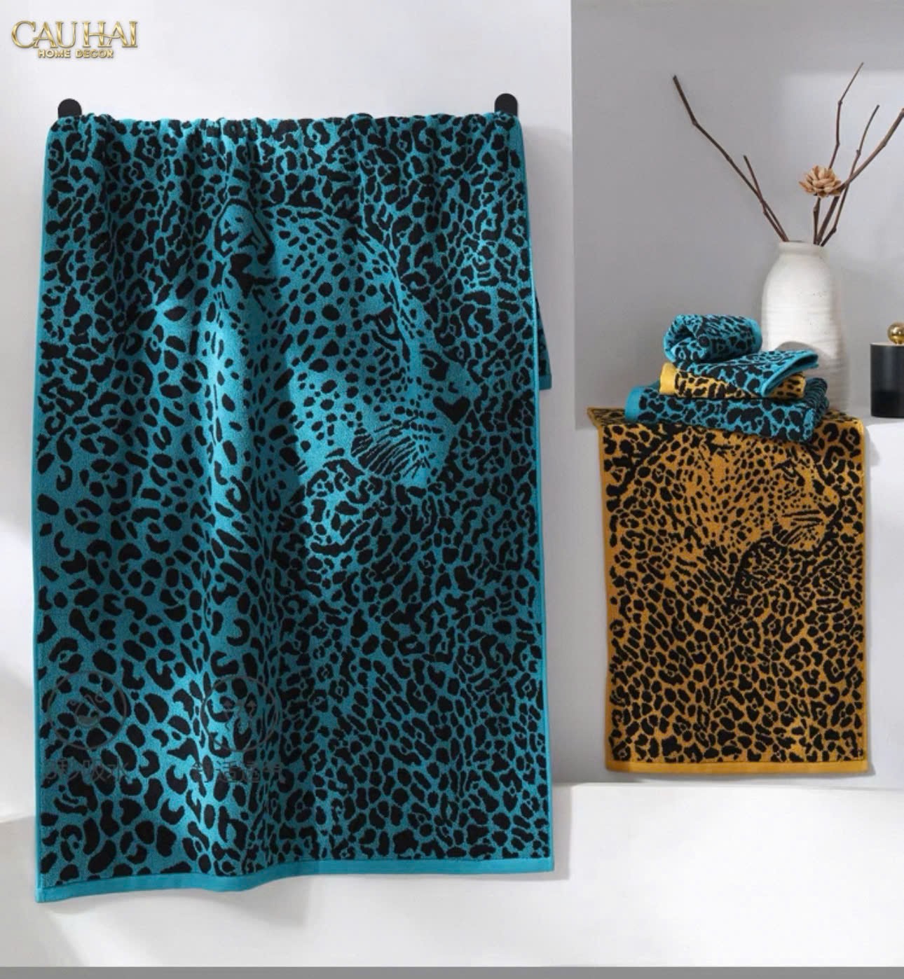 KHĂN TẮM 70X140 - LEOPARD PREMIUM BATH TOWEL-6- Cậu Hai Home Decor