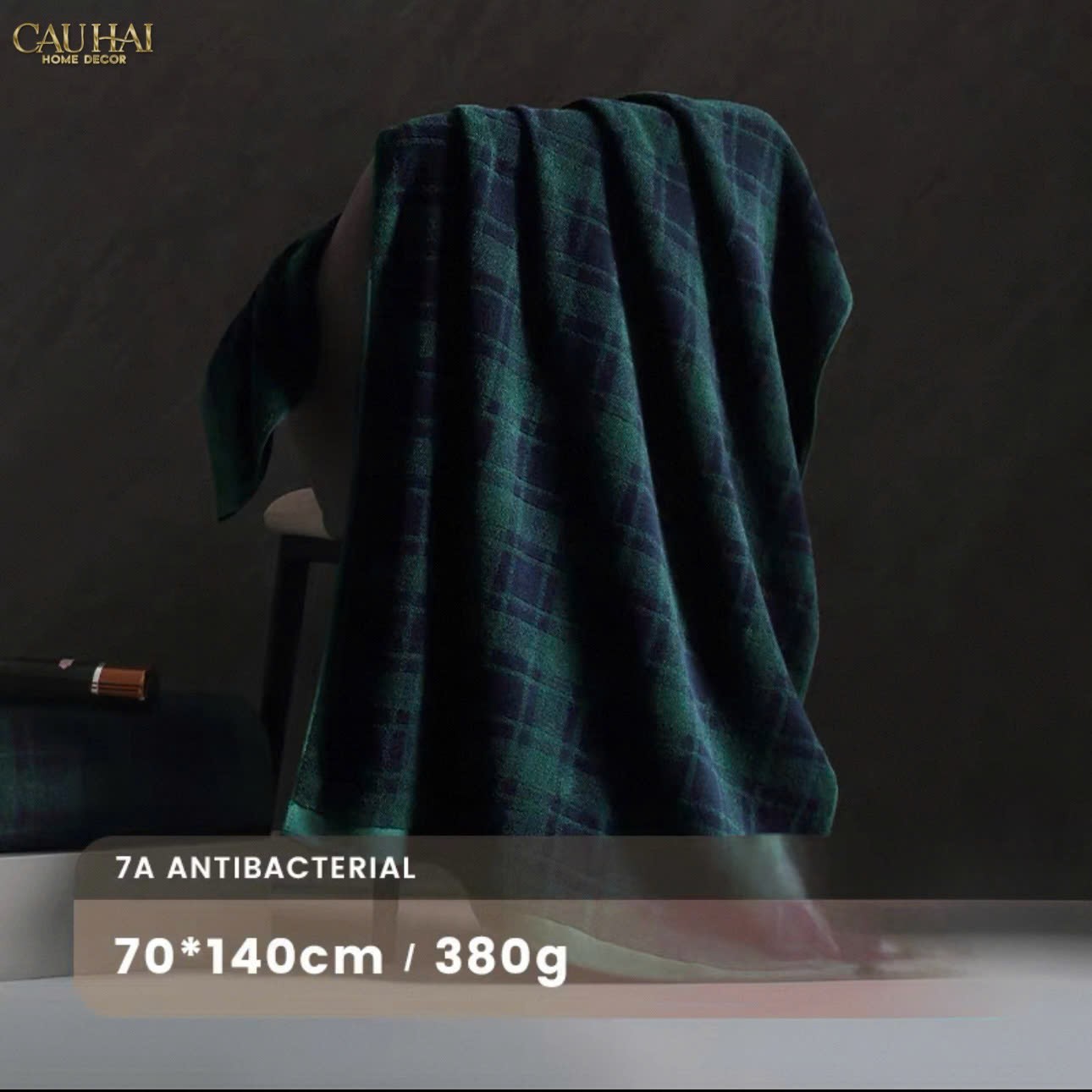 KHĂN TẮM 70X140 - MOTIF À CARREAU PREMIUM BATH TOWEL-12- Cậu Hai Home Decor