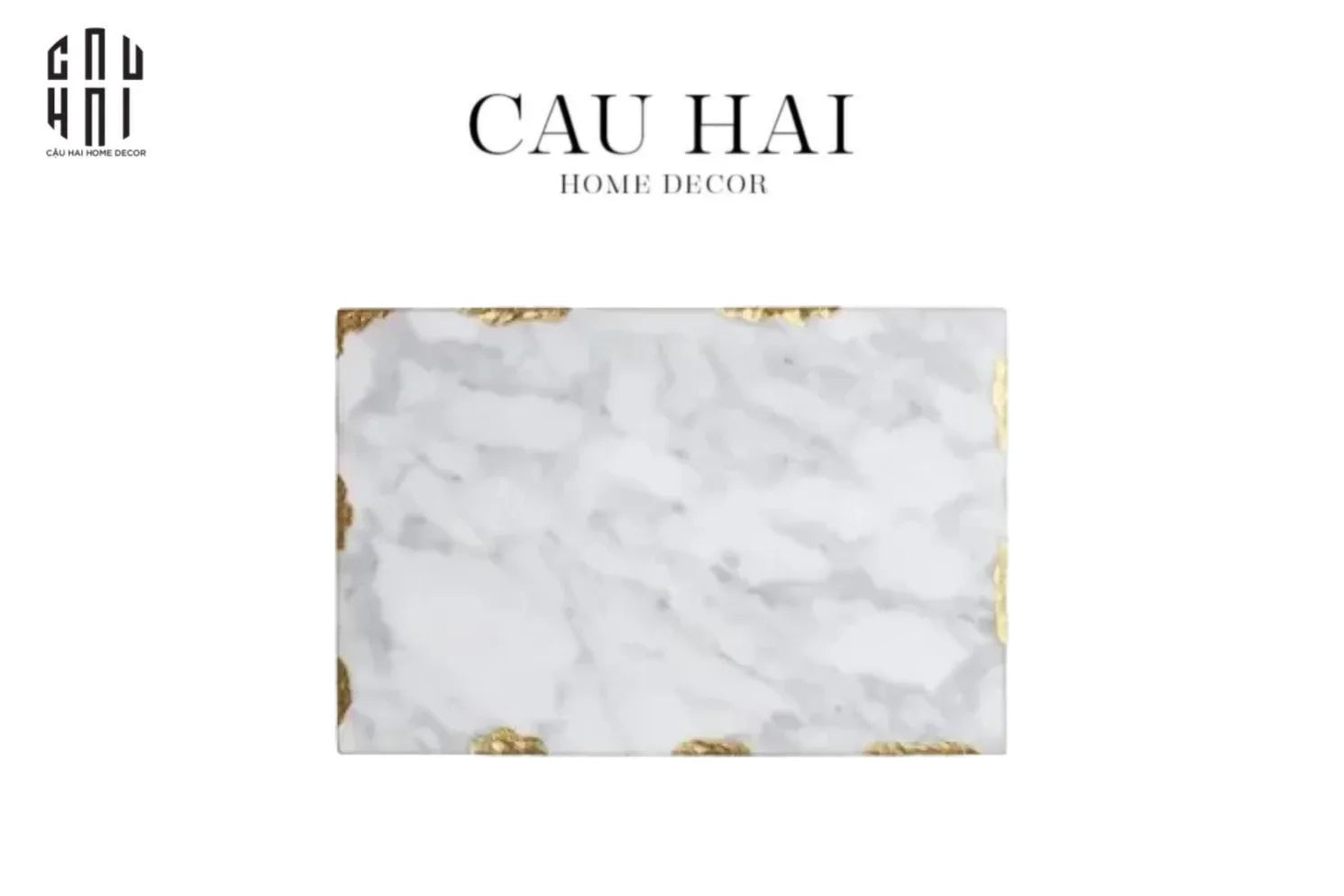 KHAY ĐÁ MARBLE - GOLD DUST 24K PRIME - RECTANGLE-CẬU HAI HOME DECOR
