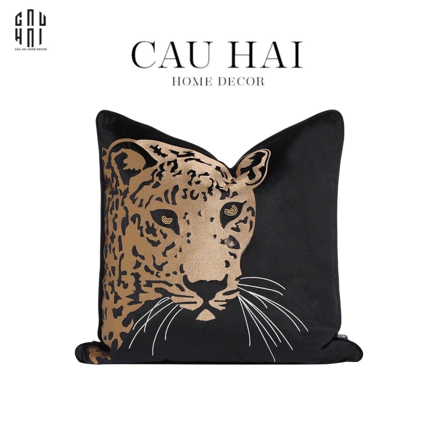 LES CUSSINS D’ÉLÉGANCE - VỎ GỐI THÊU SHADOW ROAR - CẬU HAI HOME DECOR