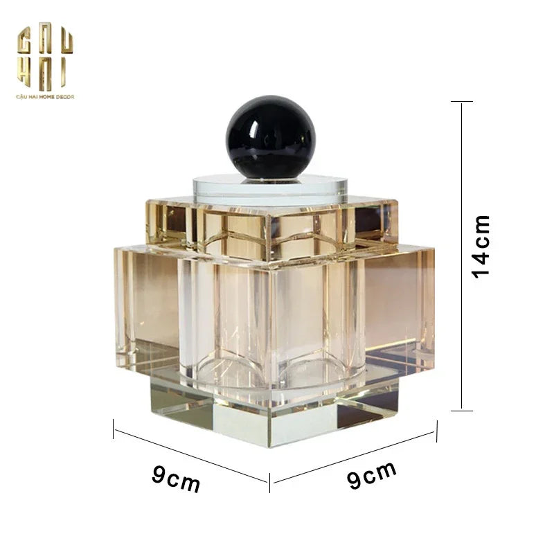 LỌ CRYSTAL OBSIDIAN CUBE - CHAMPAGNE