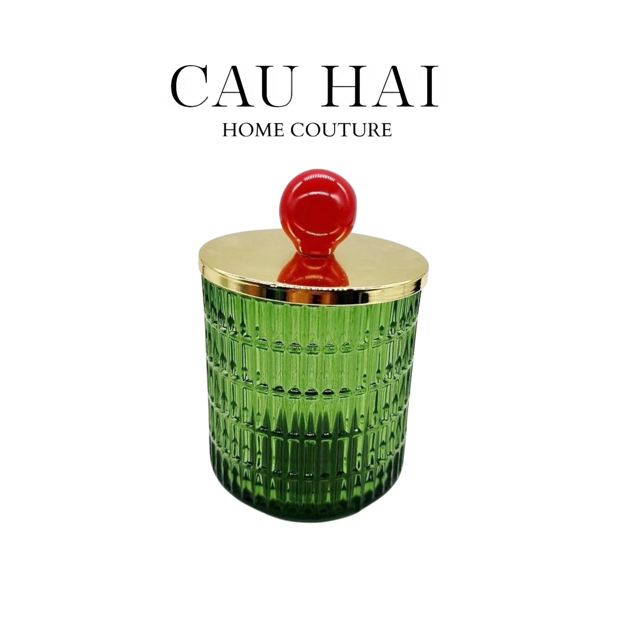 LỌ KẸO JADE CRYSTAL - OLIVE CHERRY JAR - CẬU HAI HOME DECOR