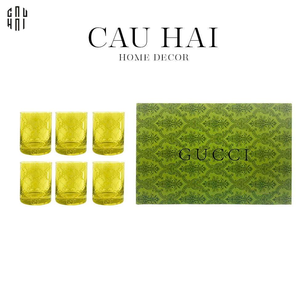 MAISON DE LUXE 1 SET 6 LY THUỶ TINH GG JUNGLE - FULL BOX SS25 - CẬU HAI HOME DECOR