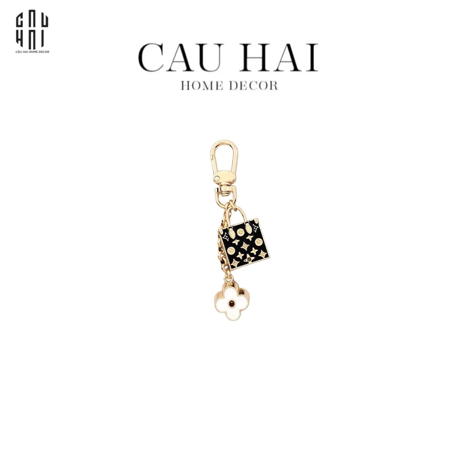 MÓC KHOÁ - CHARM CAO CẤP LOUIS V. HANDBAG - ĐEN-CẬU HAI HOME DECOR