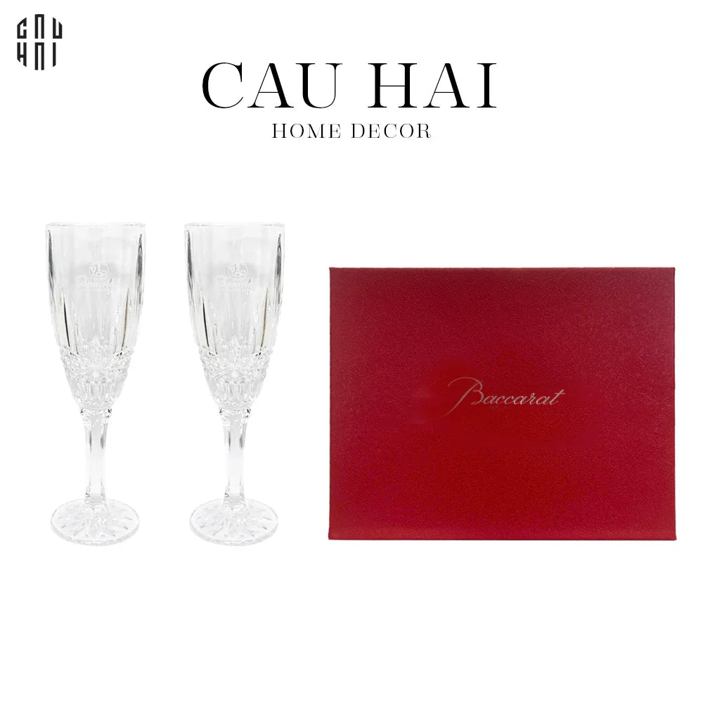 SET 2 LY CHAMPAGNE PHA LÊ CRYSTAL BCR - MOLIUS FULL BOX SS25