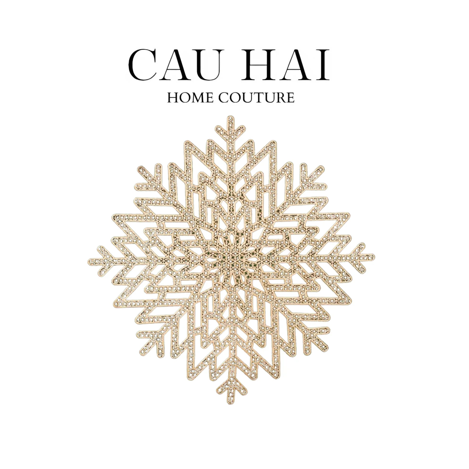 SET 2 TẤM LÓT BÀN ĂN - PLACEMAT GOLDEN SNOWFLAKE