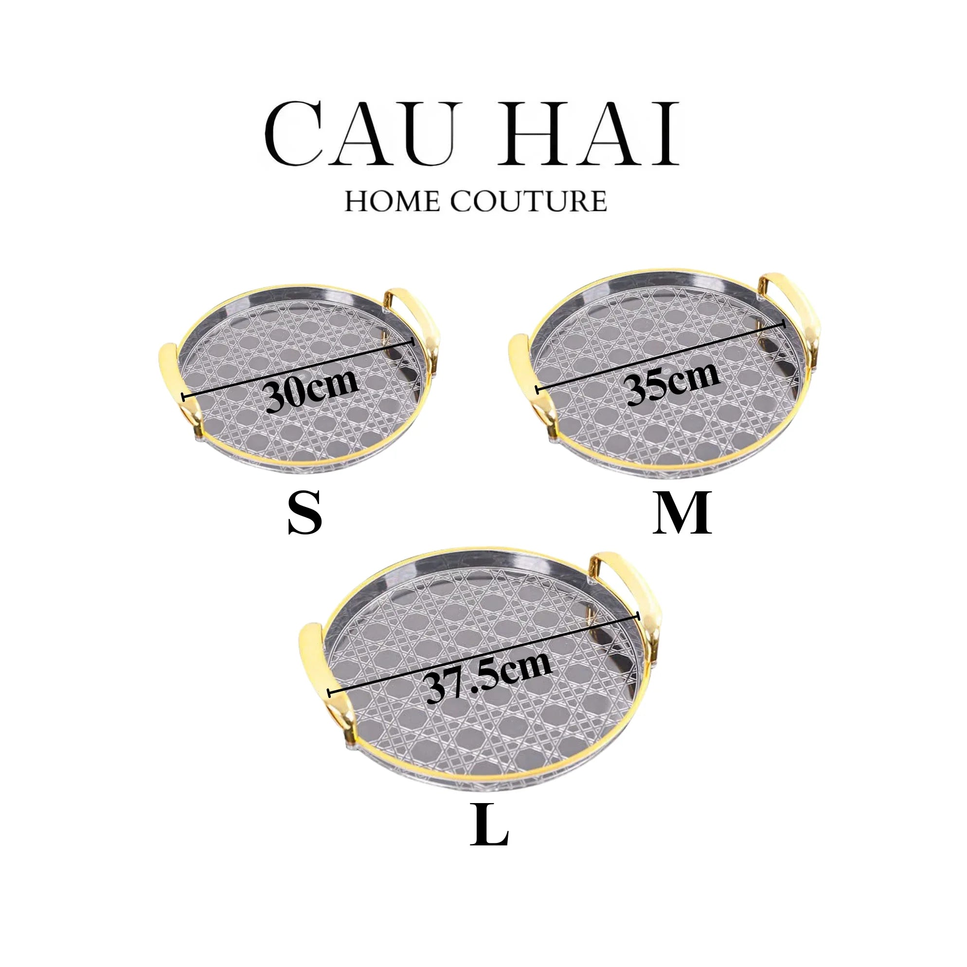 SET 3 KHAY GEOMETRIC LUXE