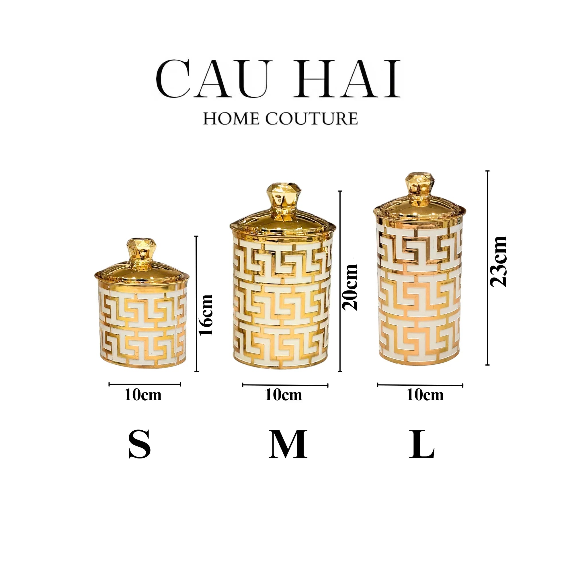 SET 3 LỌ PANTRY ACRY - ÉCLAT GREEK KEY