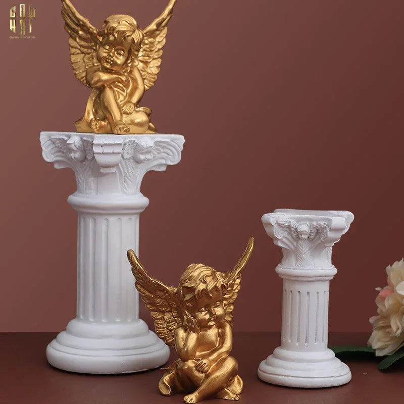 SET 4 TƯỢNG GOLDEN OLYMPUS - DÁT VÀNG 24K-CẬU HAI HOME DECOR