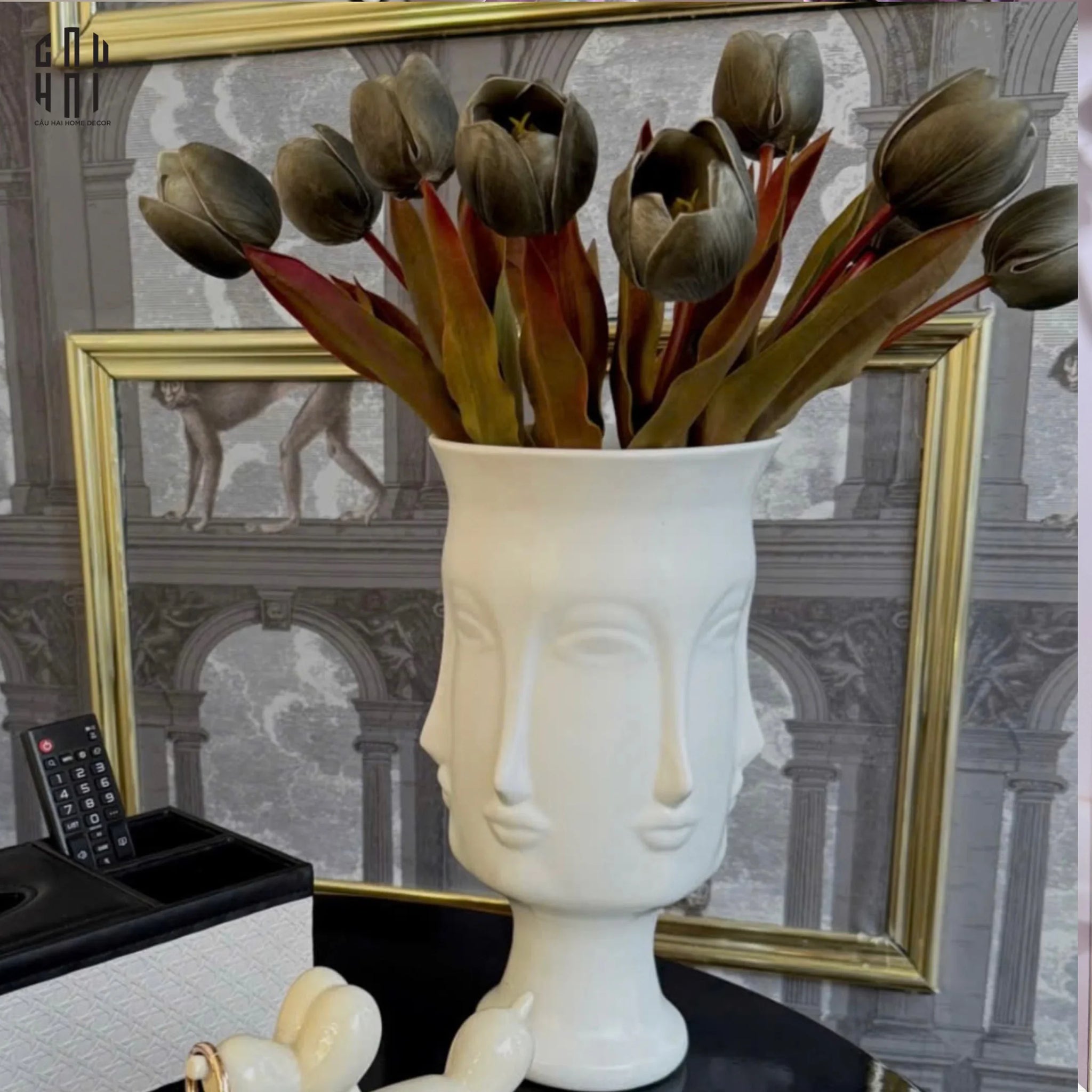 SET 5 CÀNH TULIP LUX - BLACK-CẬU HAI HOME DECOR