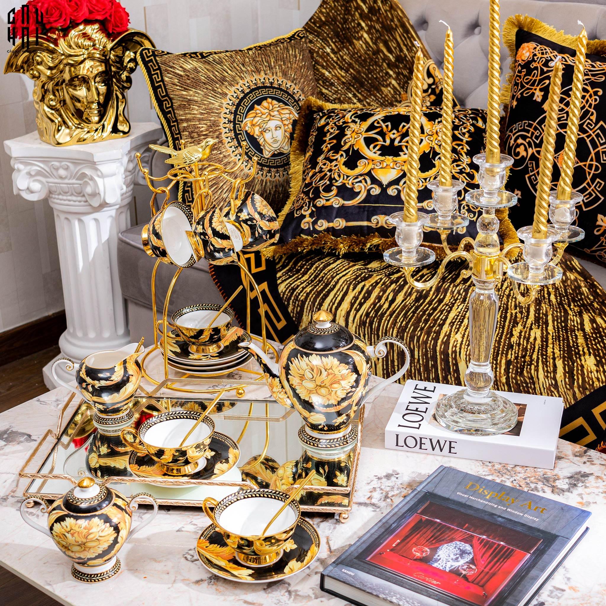 SET BÌNH TRÀ GIANNI VERS. LUXURIOUS BAROQUE DESIGN 21 PCS (***) SS2-CẬU HAI HOME DECOR